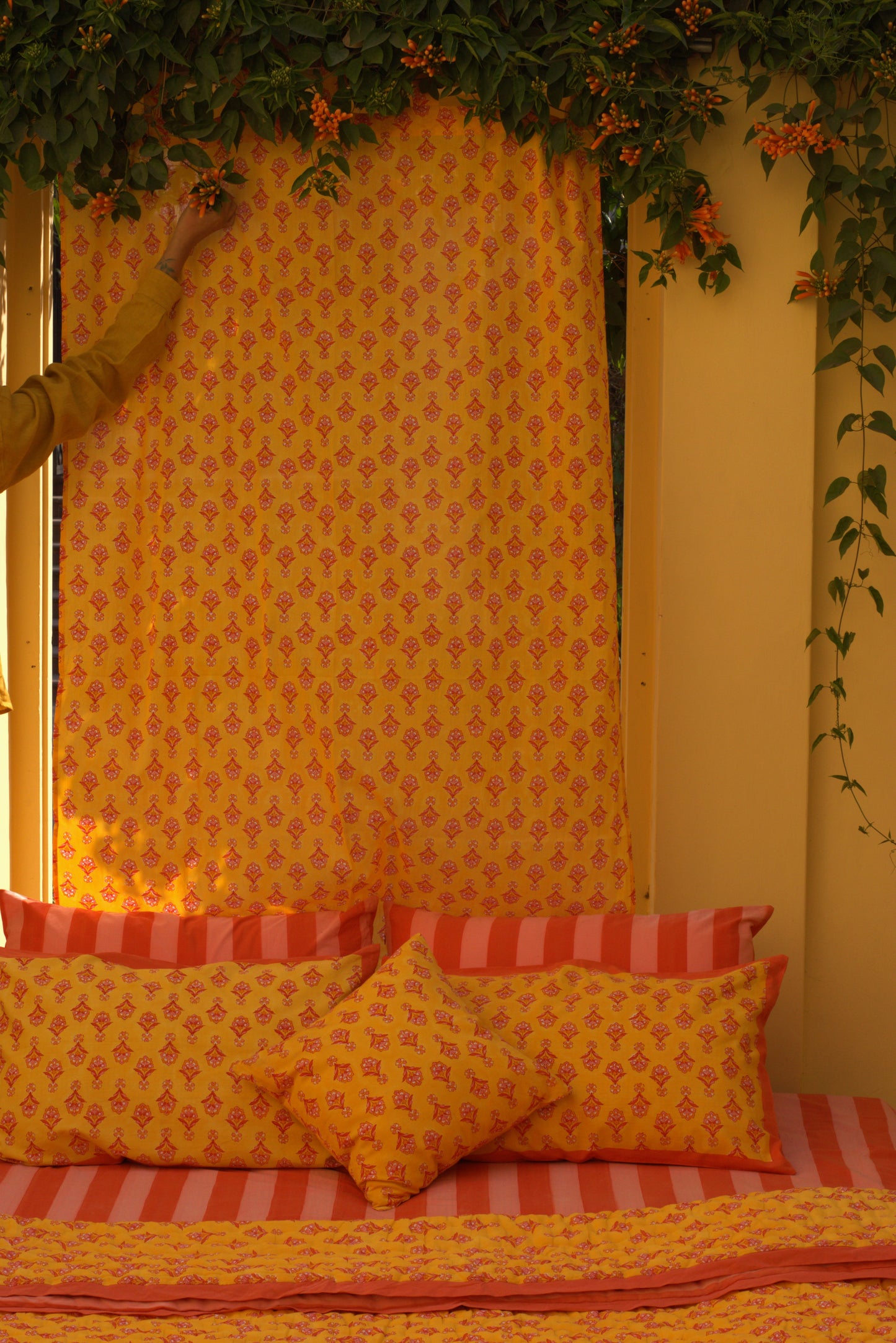 Lillians's Summer Bunch Mulmul Curtain