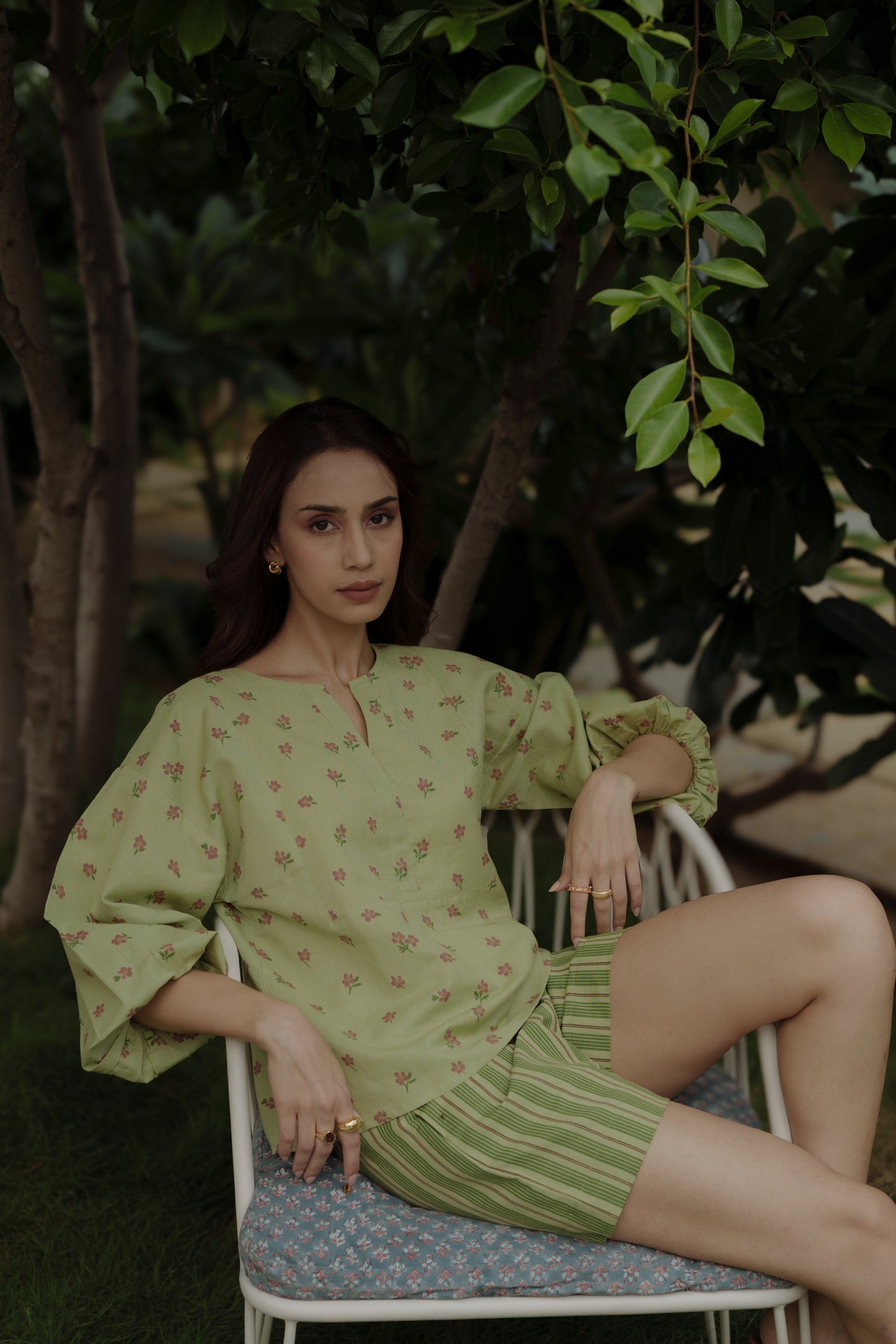 Peyton Top Green Floral