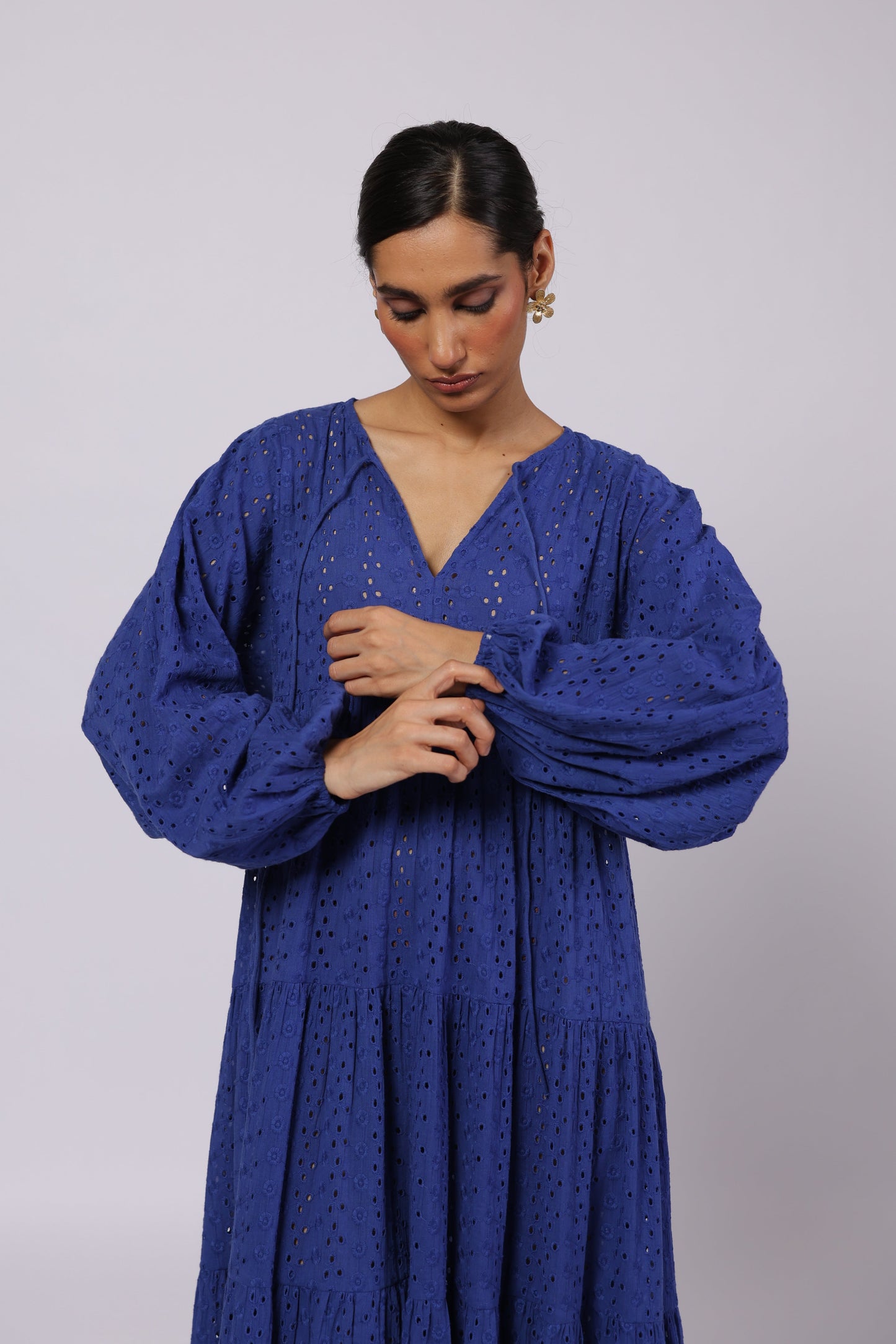 Sofia Cotton Dress Blue