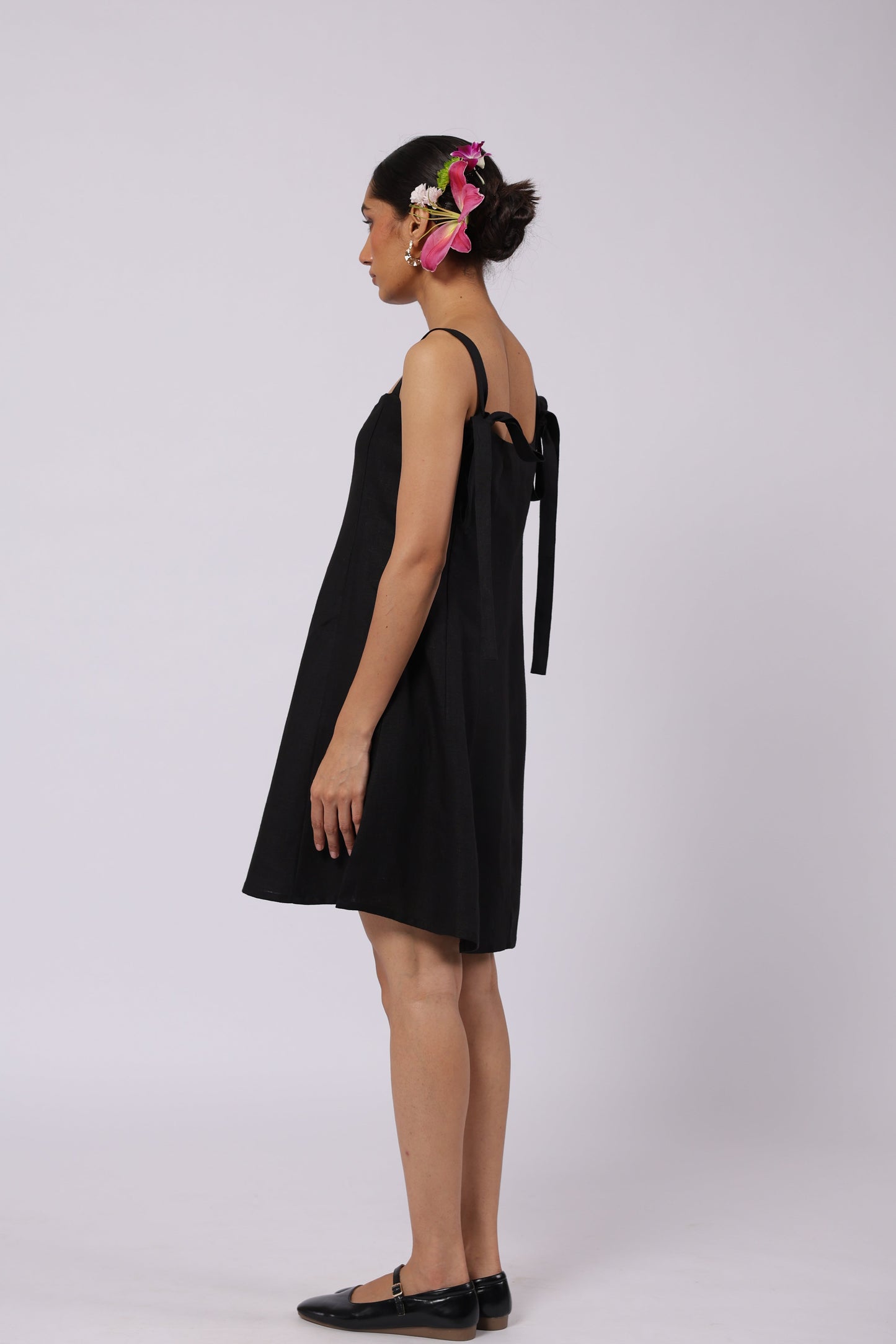 Ida Linen Dress Black