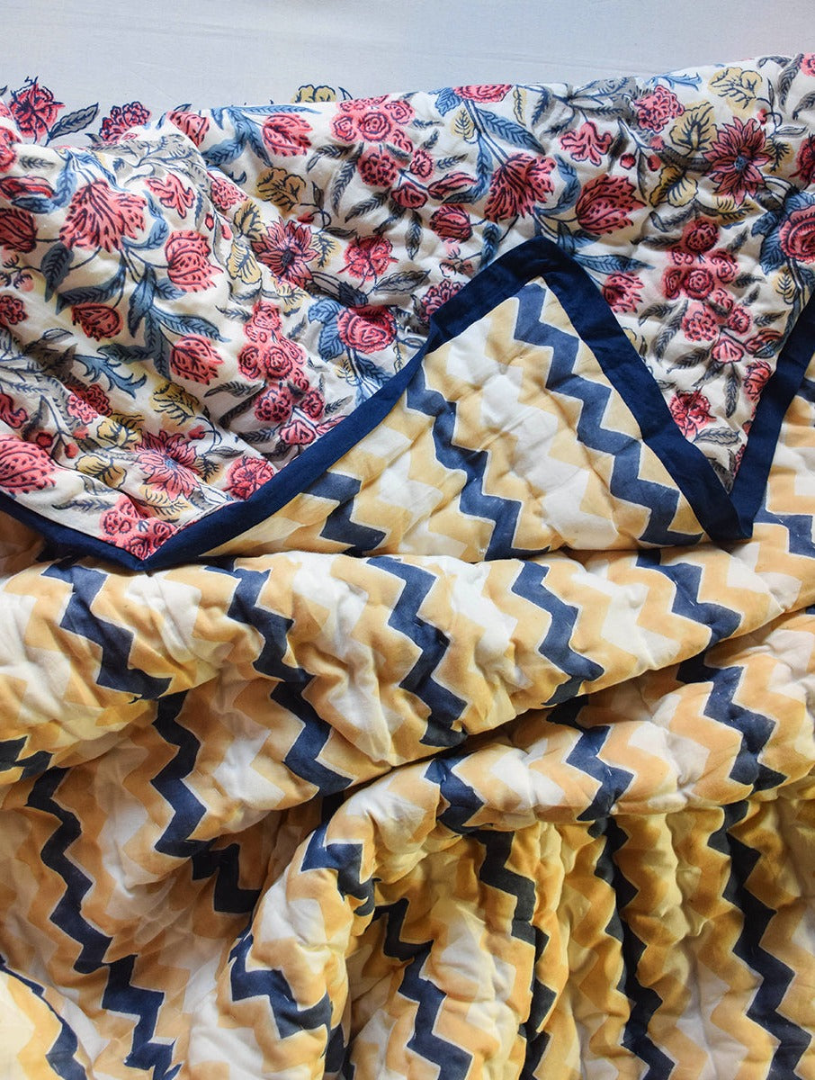 Kyaari Blue Mulmul Blanket