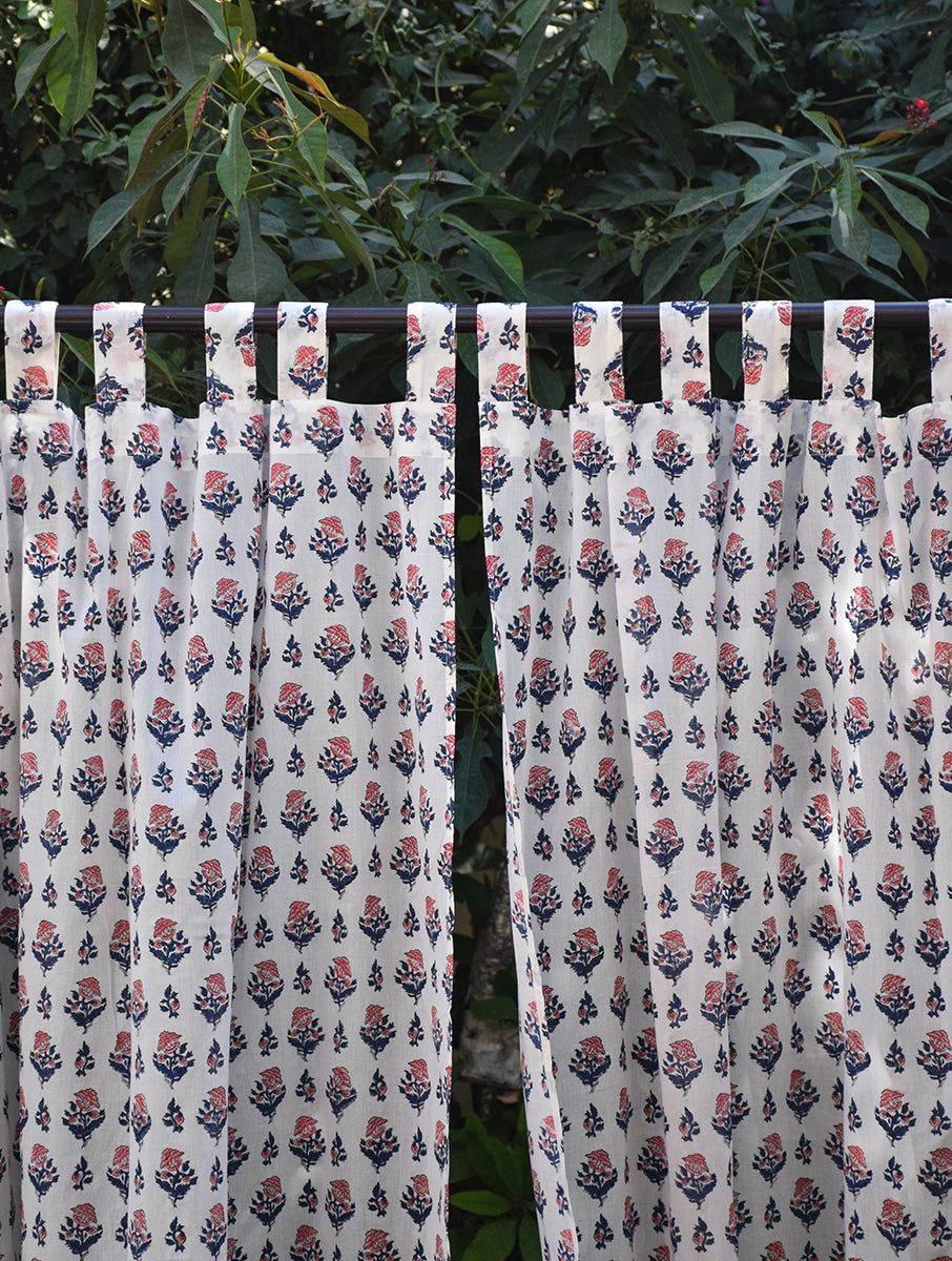 Blue Open Kalika Mulmul Curtain
