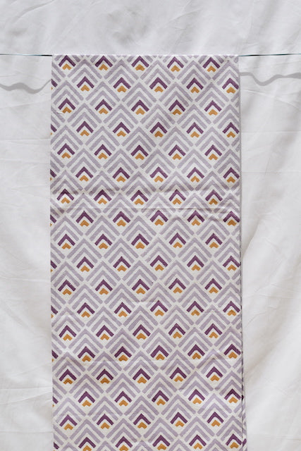 Purple Geometric Cotton Canvas Runner