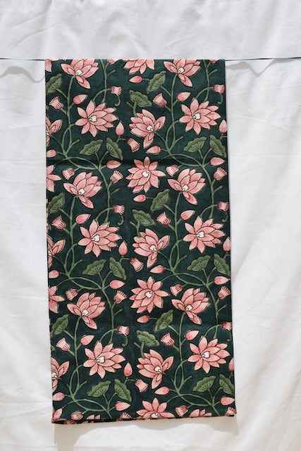 Green Padma Cotton Canvas Runner