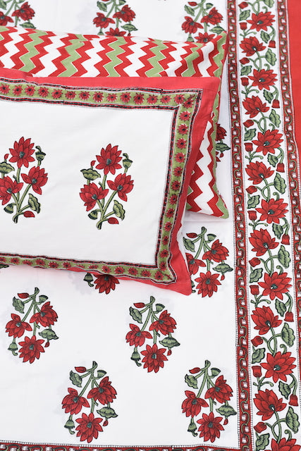 Padma Maroon Cotton Bedsheet