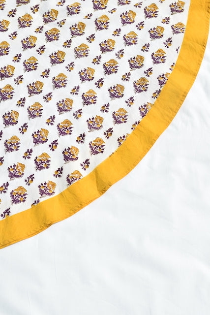 Kalika Yellow Cotton Round Table Cover