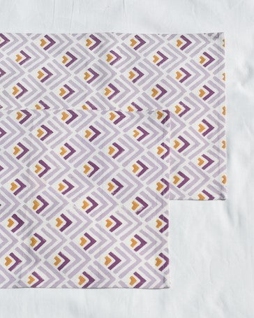 Purple Geometric Cotton Canvas Placemats