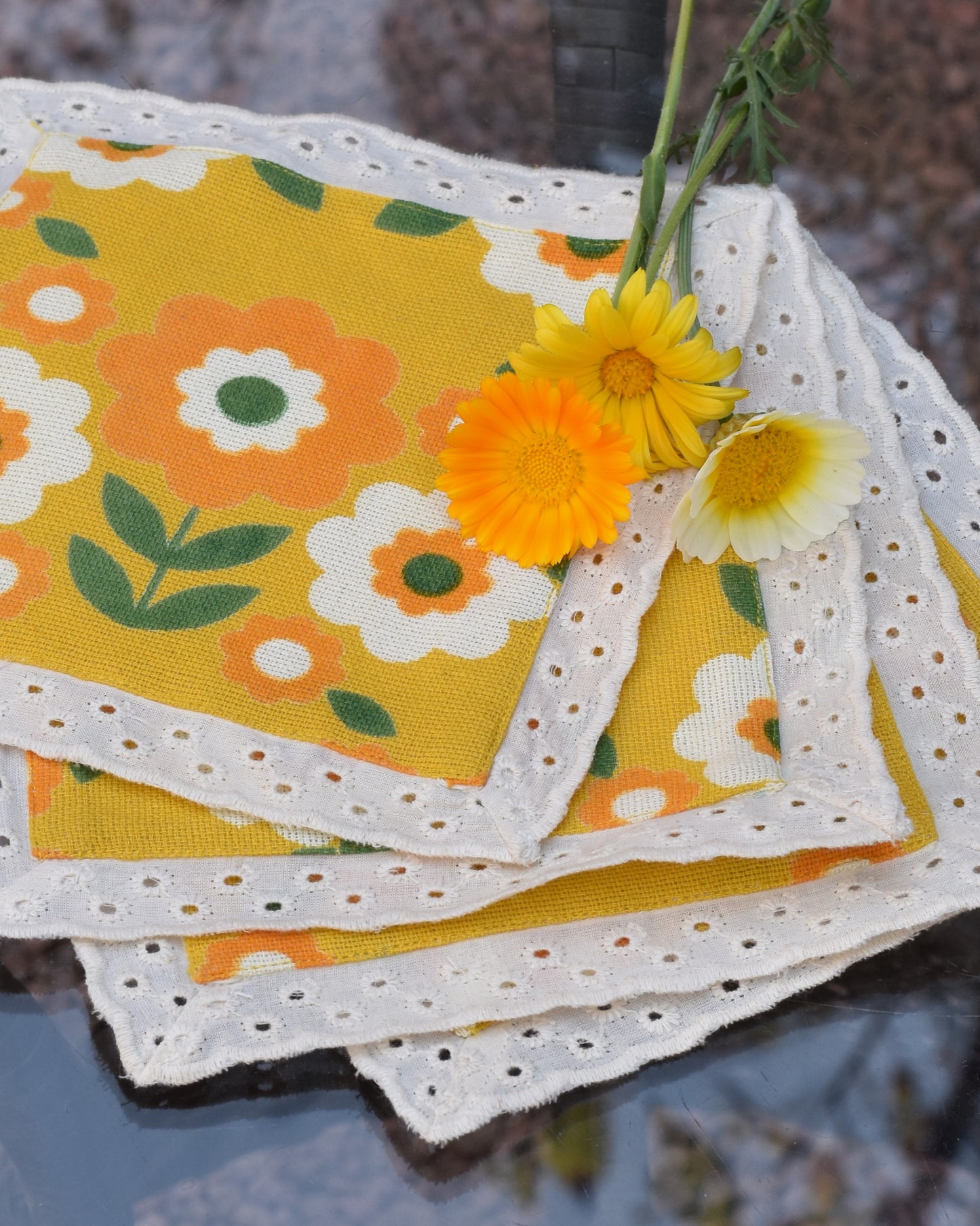 Daisy Cotton Coaster Set