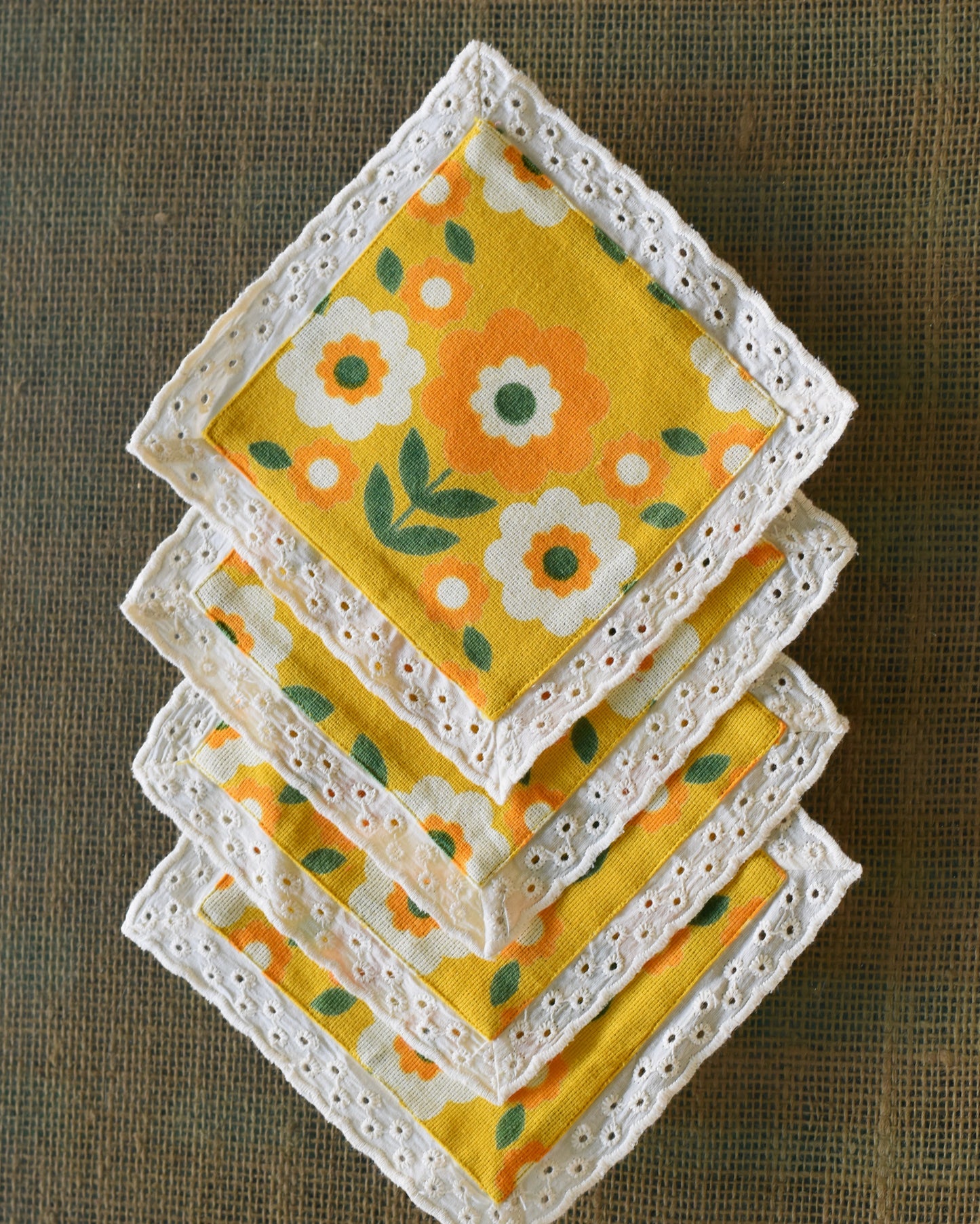 Daisy Cotton Coaster Set