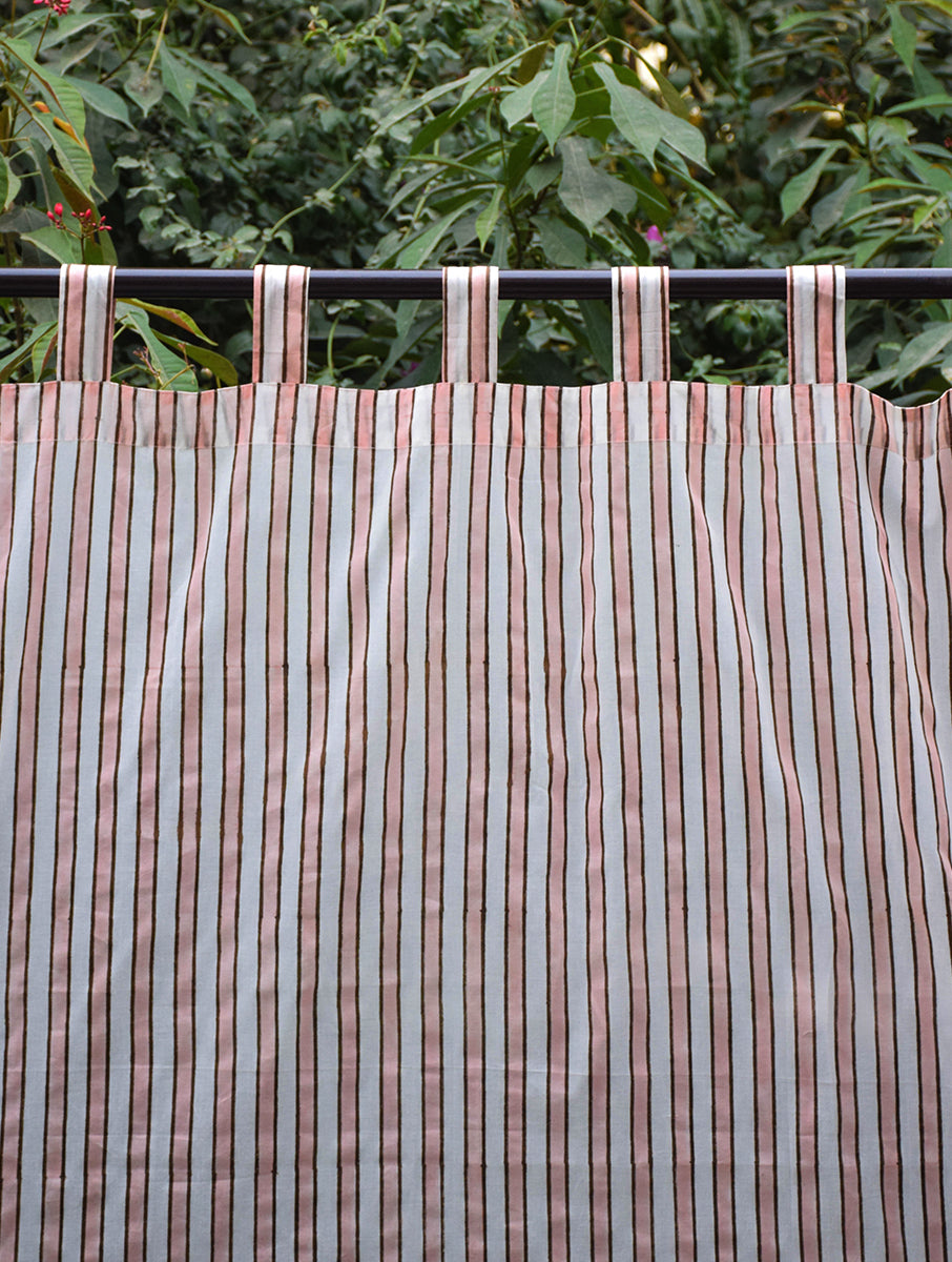 Pink Stripes Mulmul Curtain