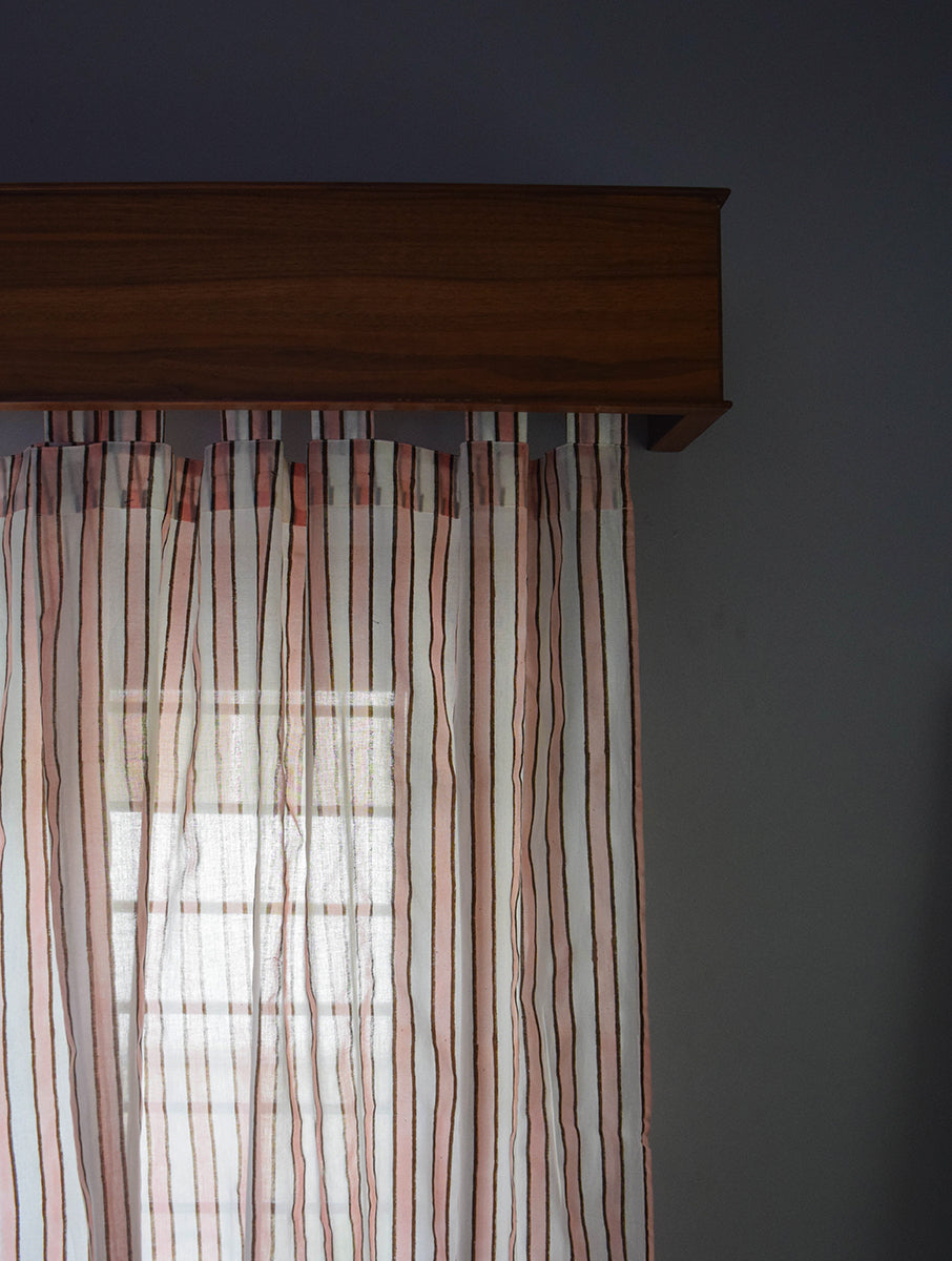 Pink Stripes Mulmul Curtain