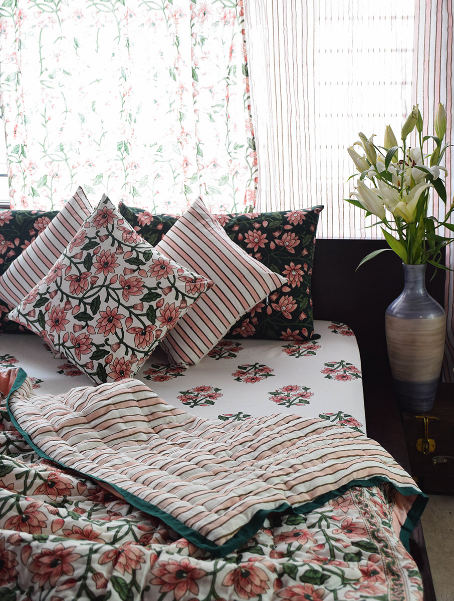 Padma Pink Cotton Bedsheet