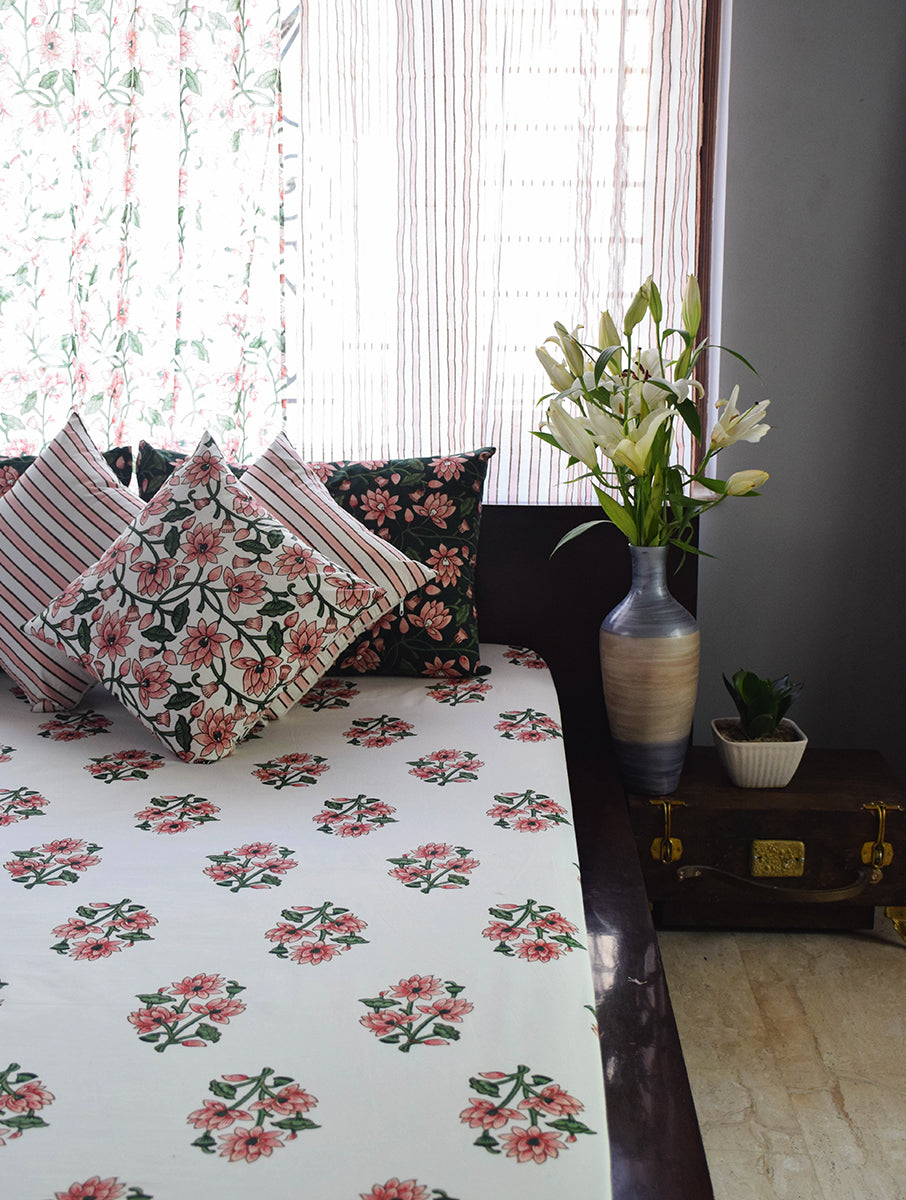 Padma Pink Cotton Bedsheet