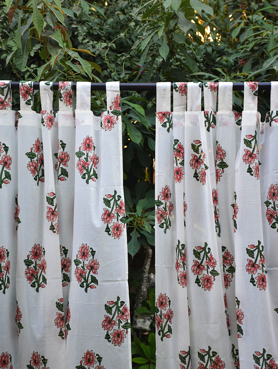 Pink Padma Buta Mulmul Curtain