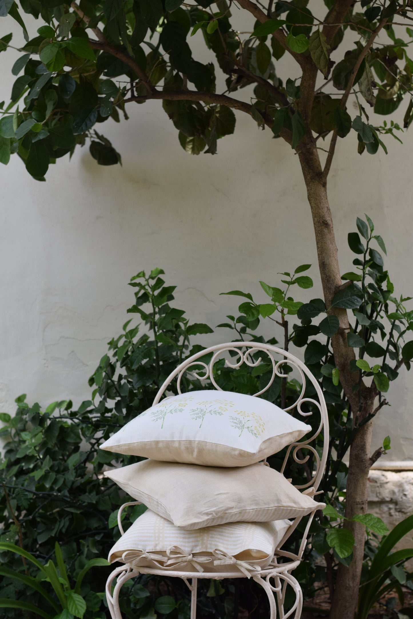 Badami Rekh Linen Cushion Cover