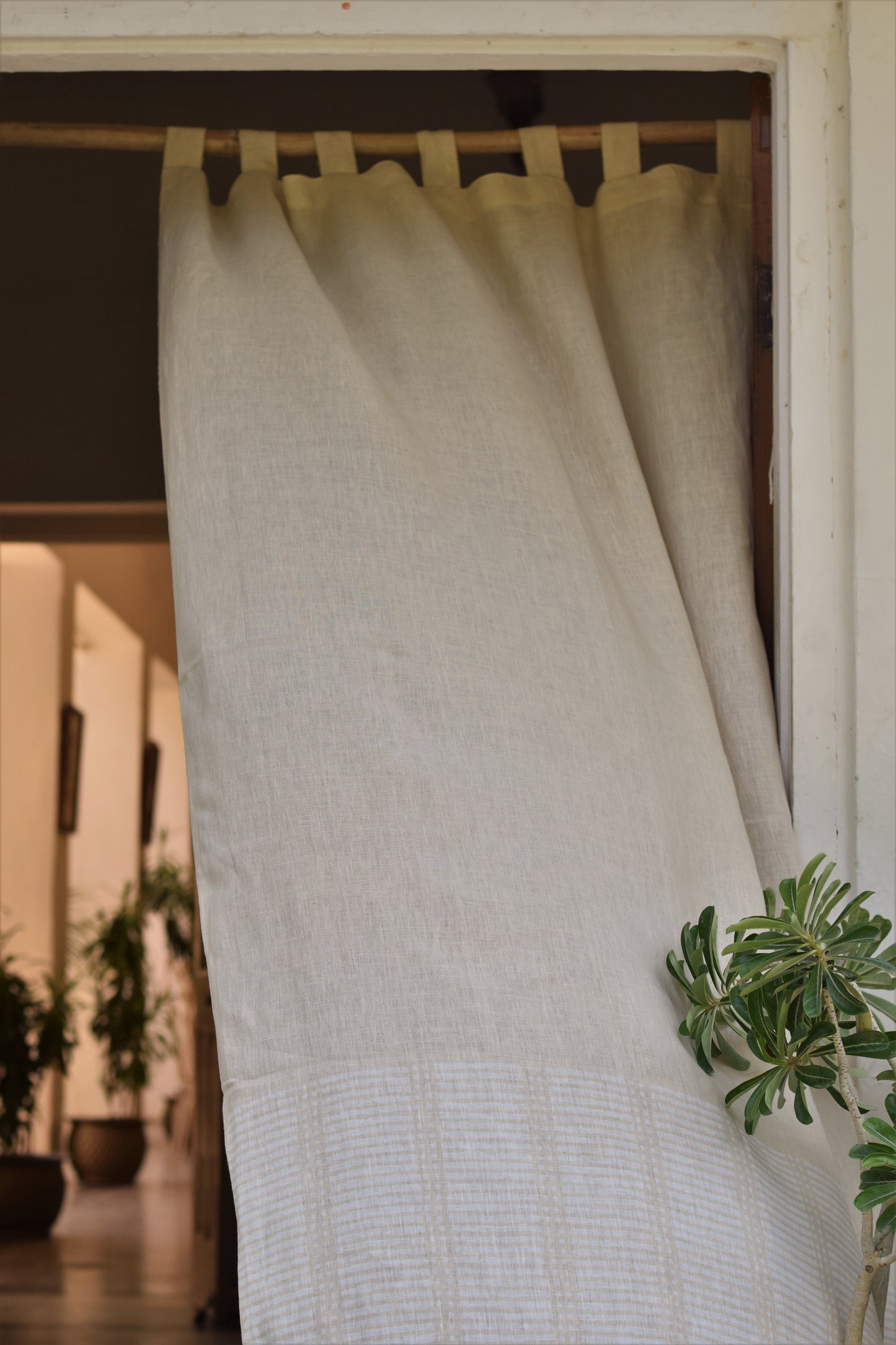 Badaami Rekh Linen Curtain