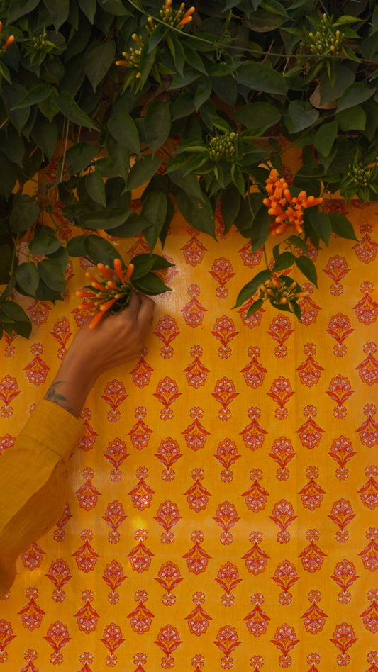 Lillians's Summer Bunch Mulmul Curtain