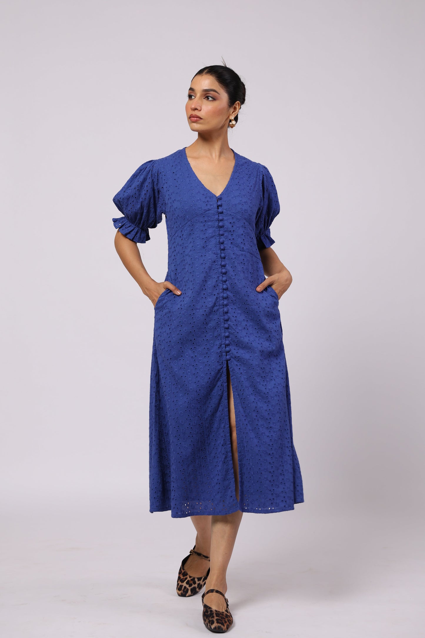 Ember Cotton Dress Blue