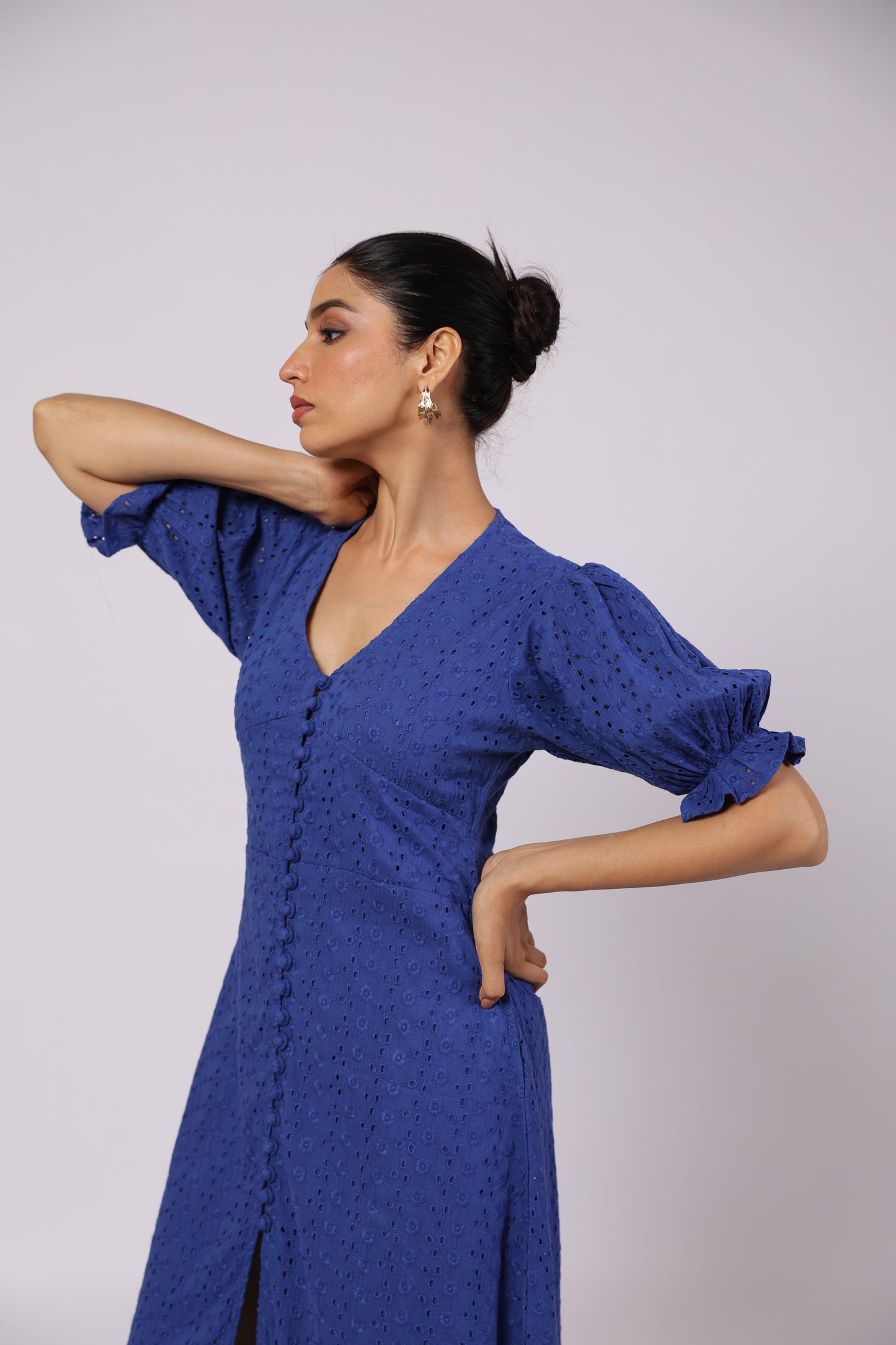 Ember Cotton Dress Blue
