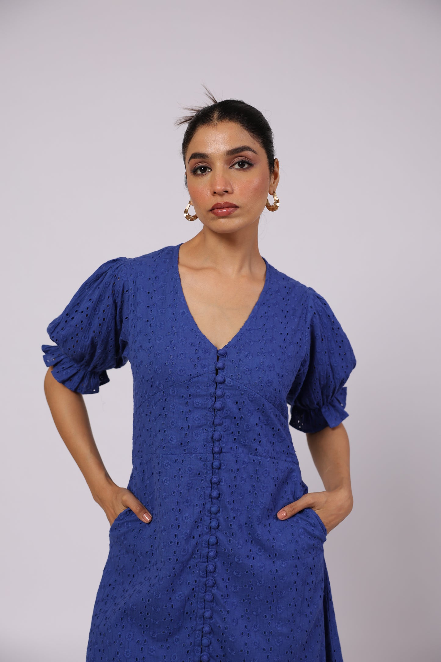 Ember Cotton Dress Blue