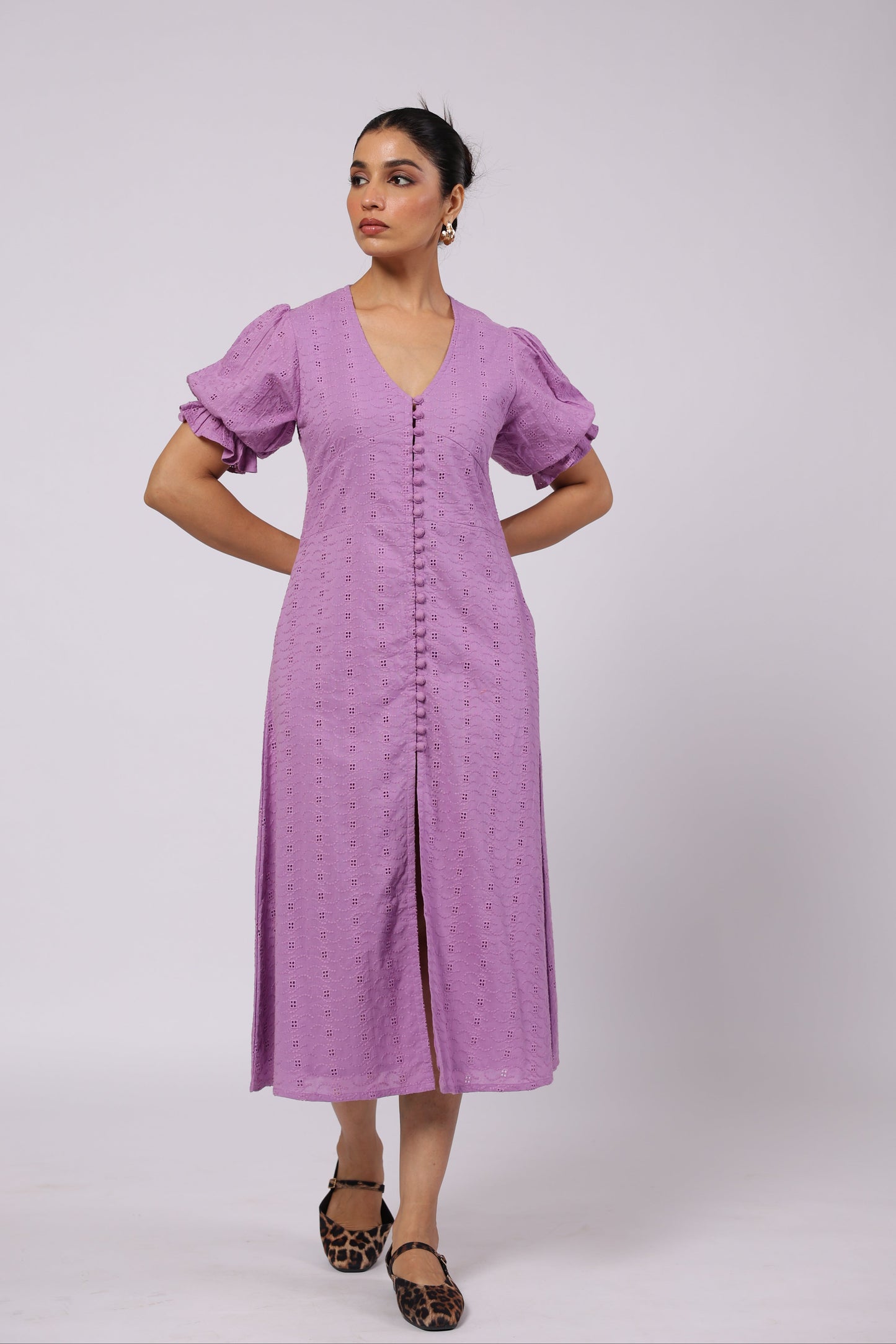 Ember Cotton Dress Purple