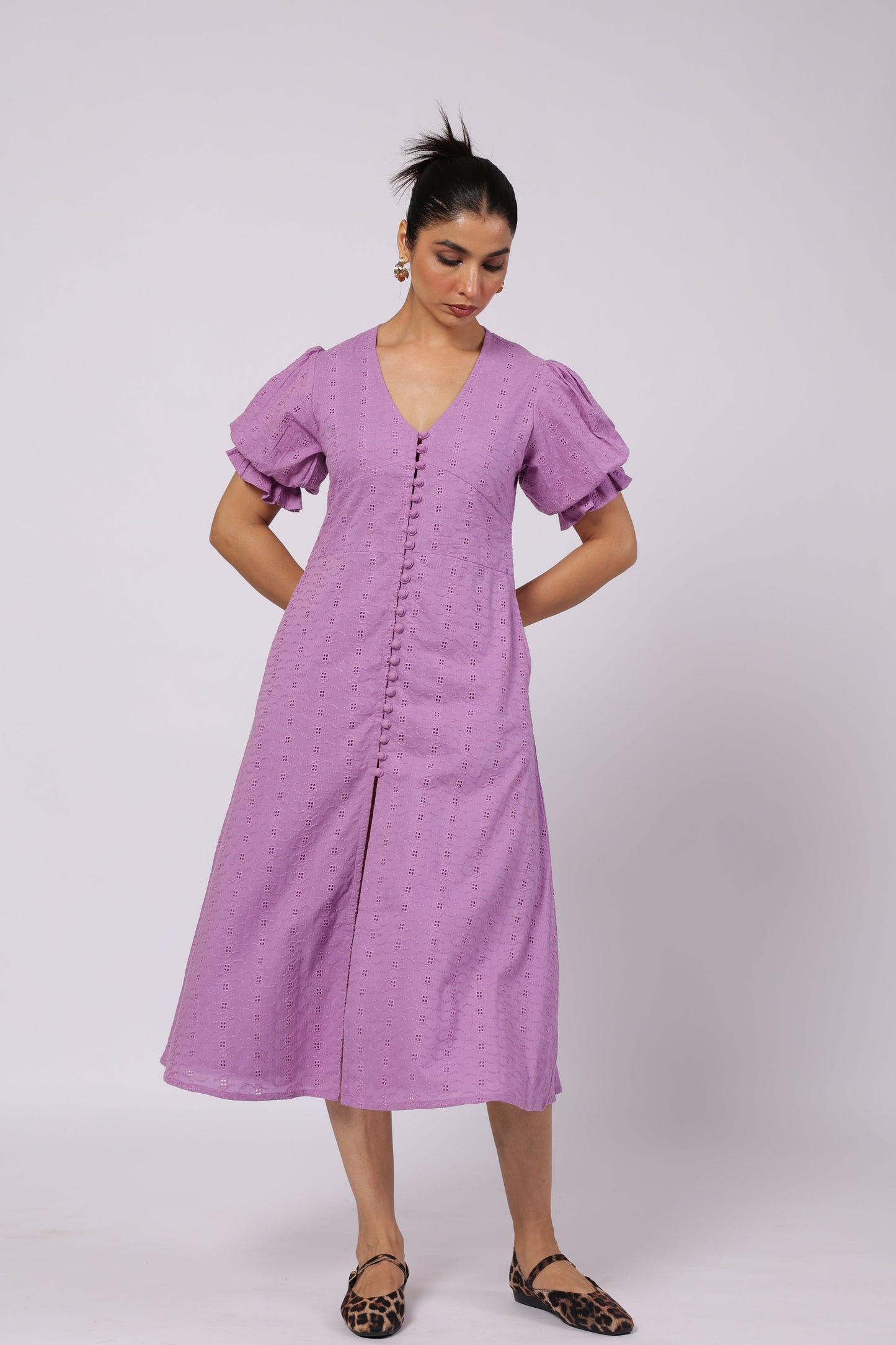 Ember Cotton Dress Purple