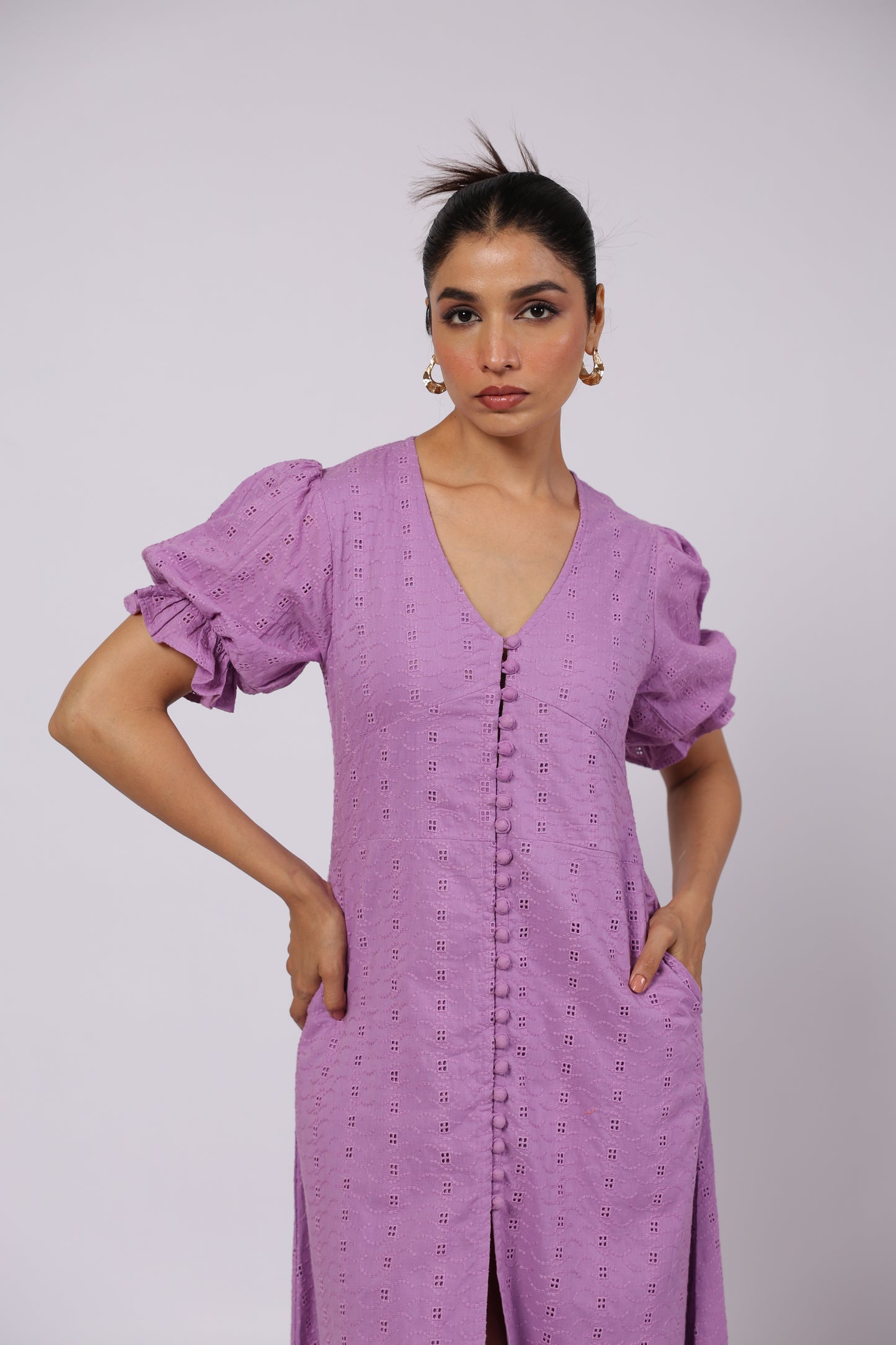 Ember Cotton Dress Purple
