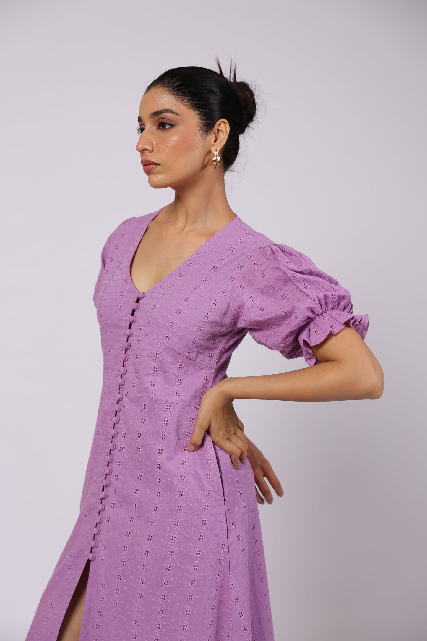 Ember Cotton Dress Purple