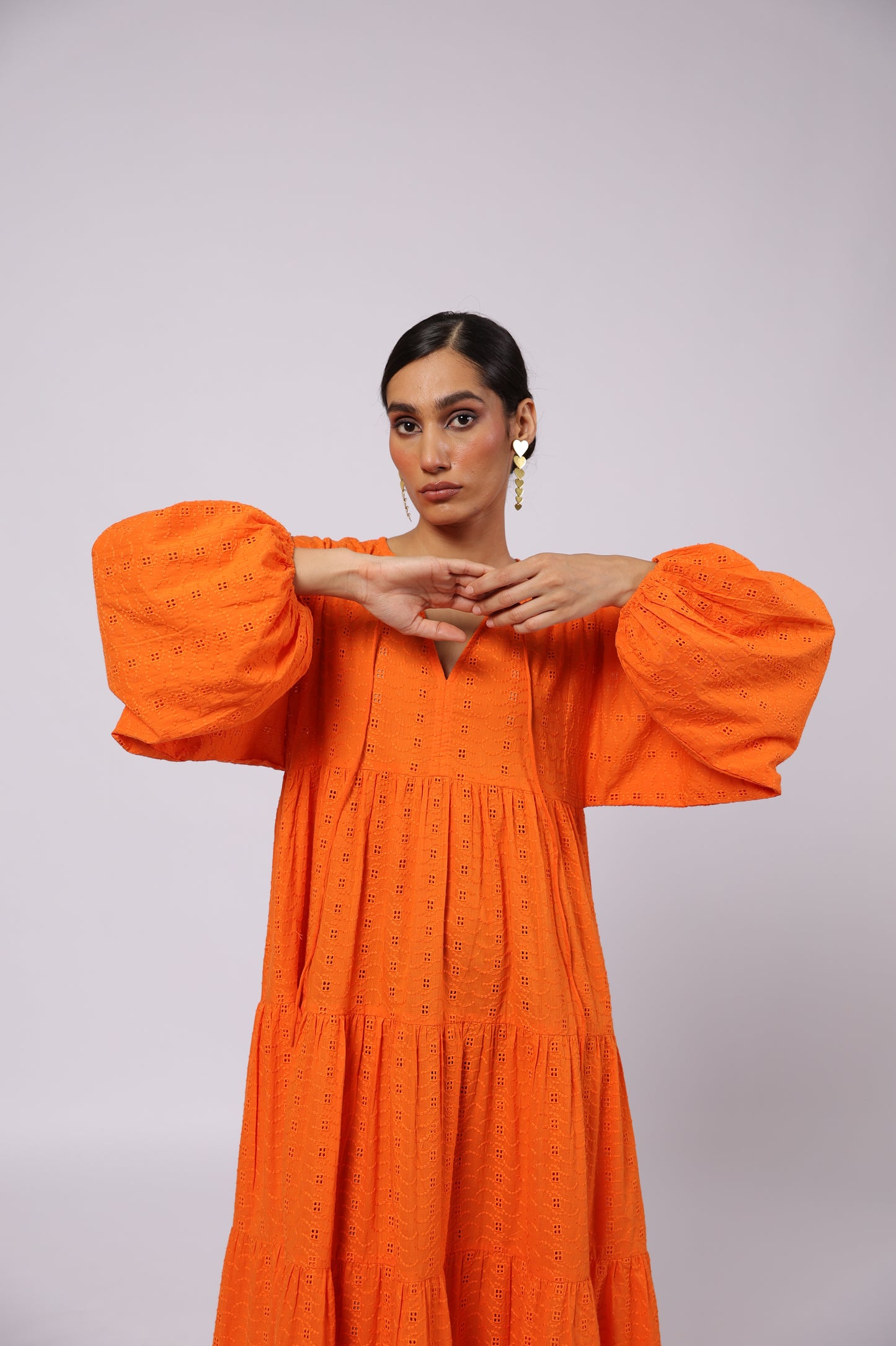 Sofia Cotton Dress Orange