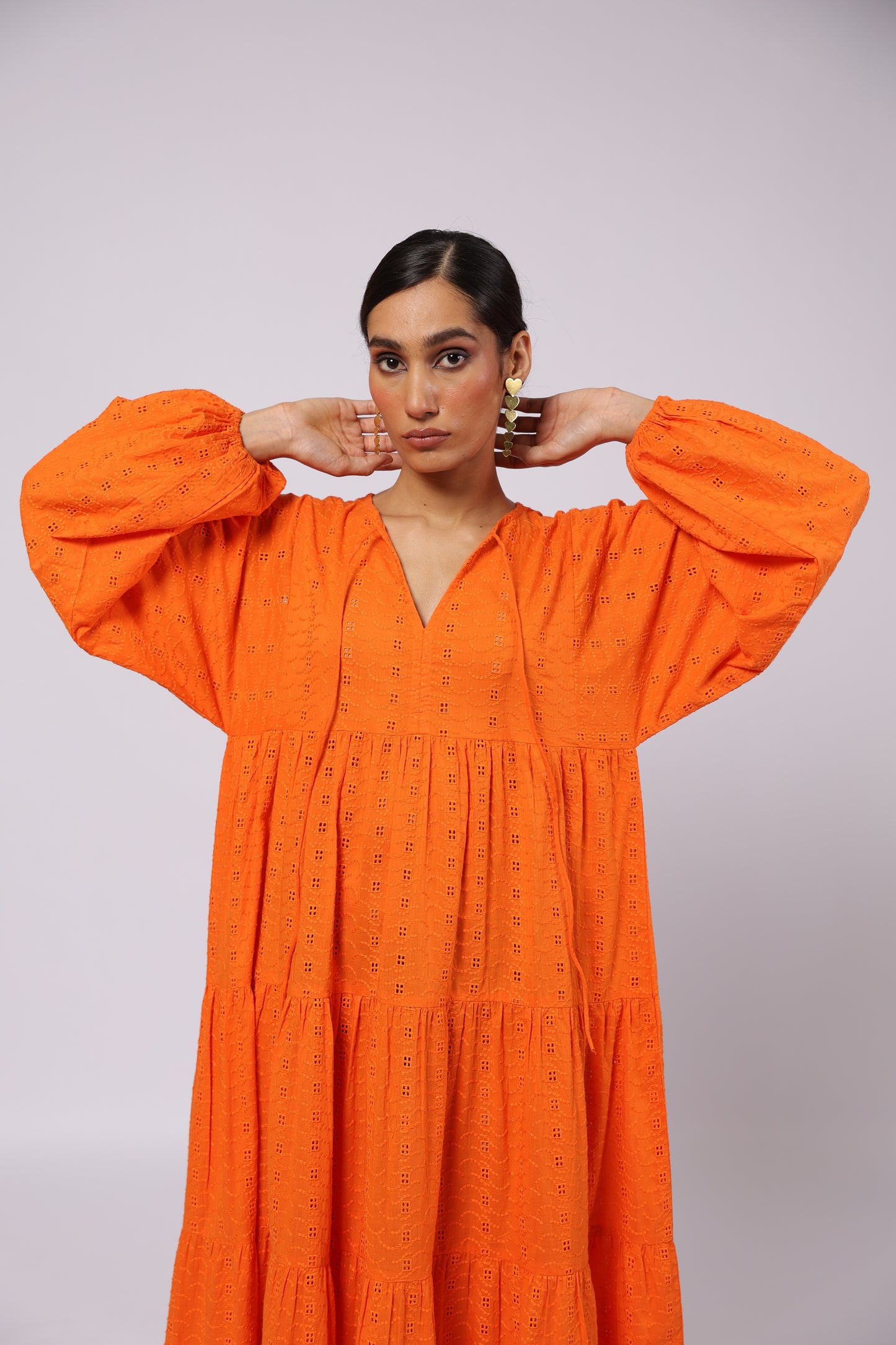 Sofia Cotton Dress Orange