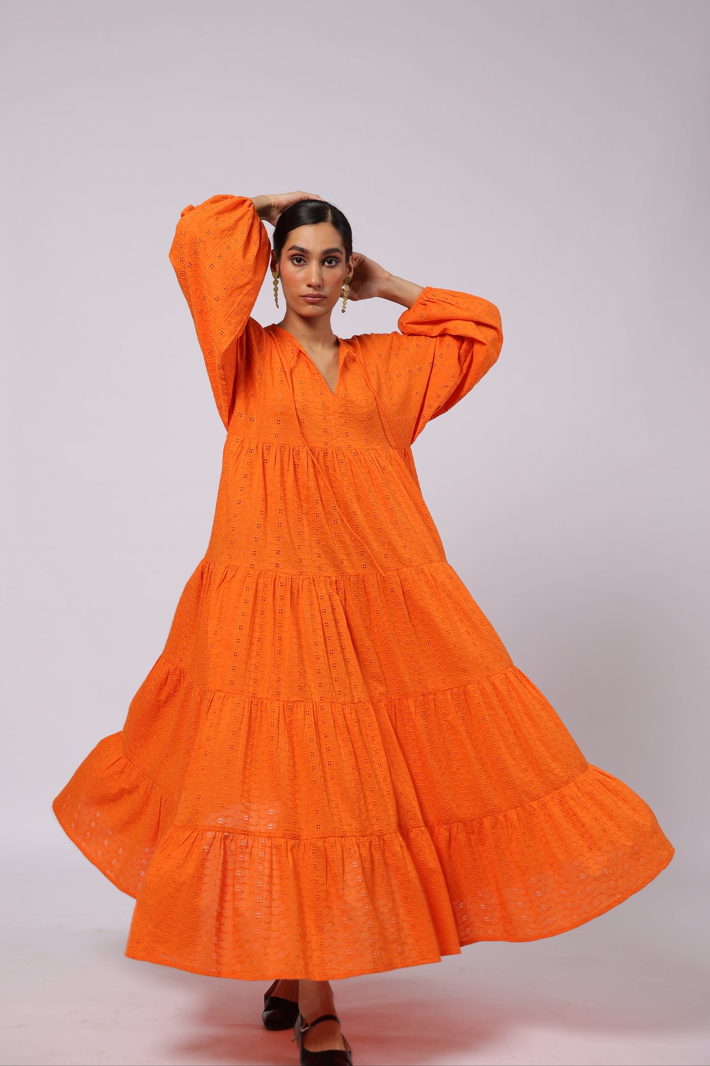 Sofia Cotton Dress Orange