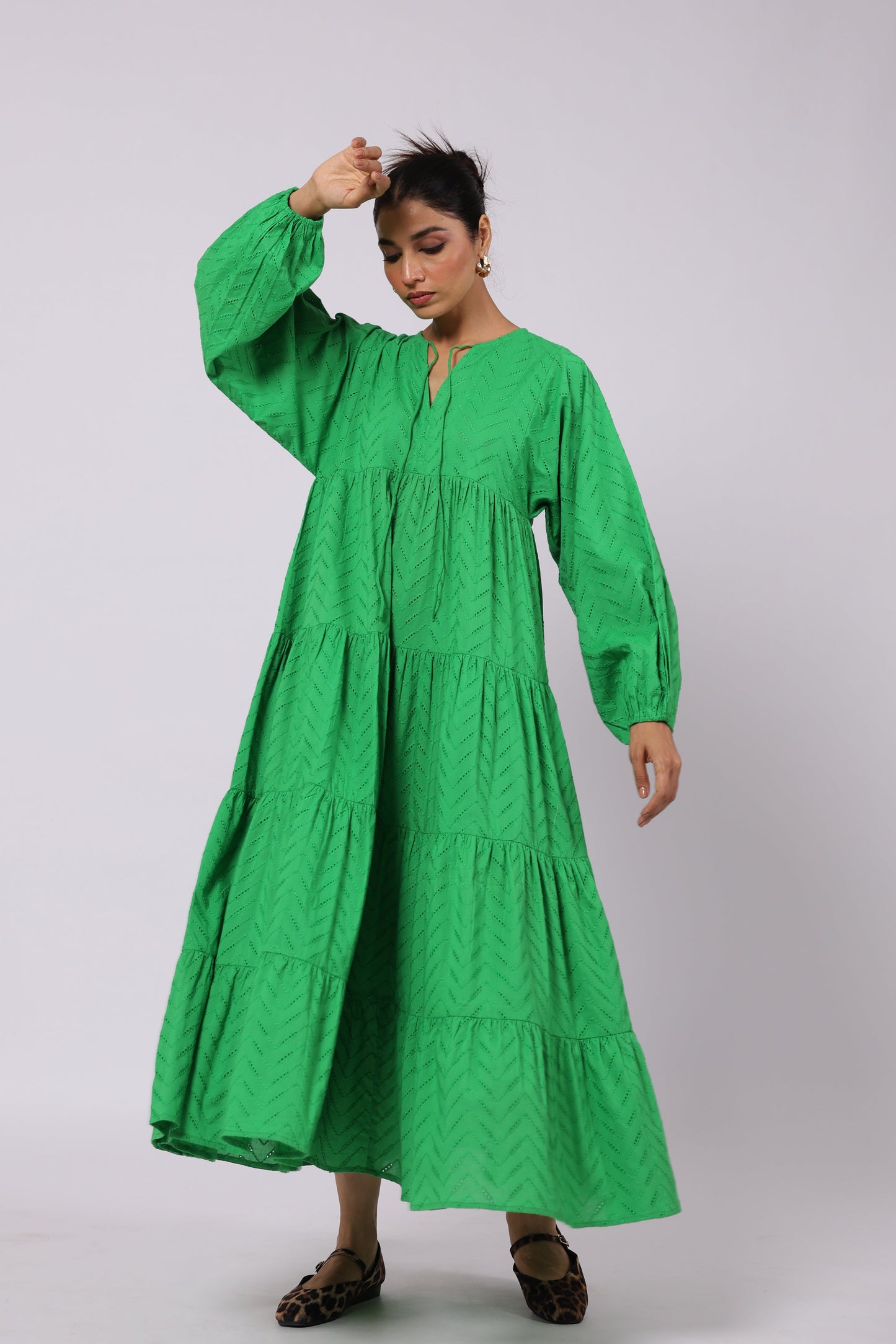 Sofia Cotton Dress Green