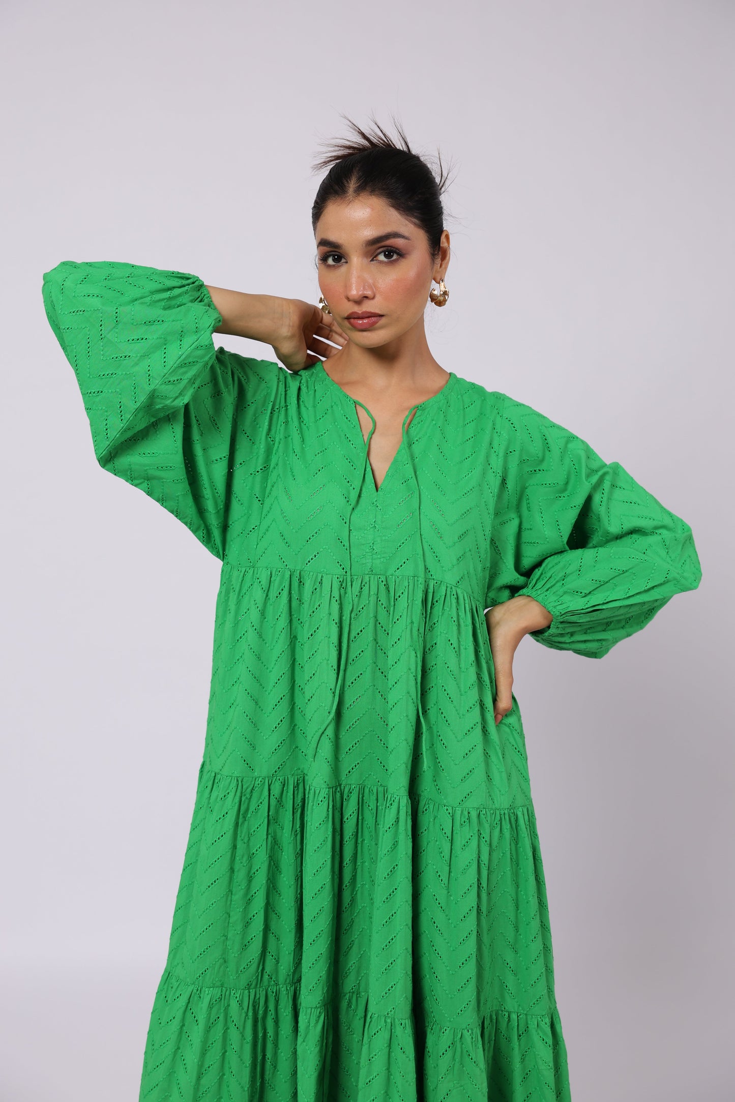 Sofia Cotton Dress Green