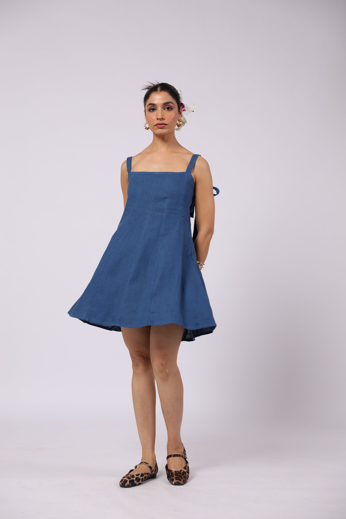 Ida Linen Dress Blue