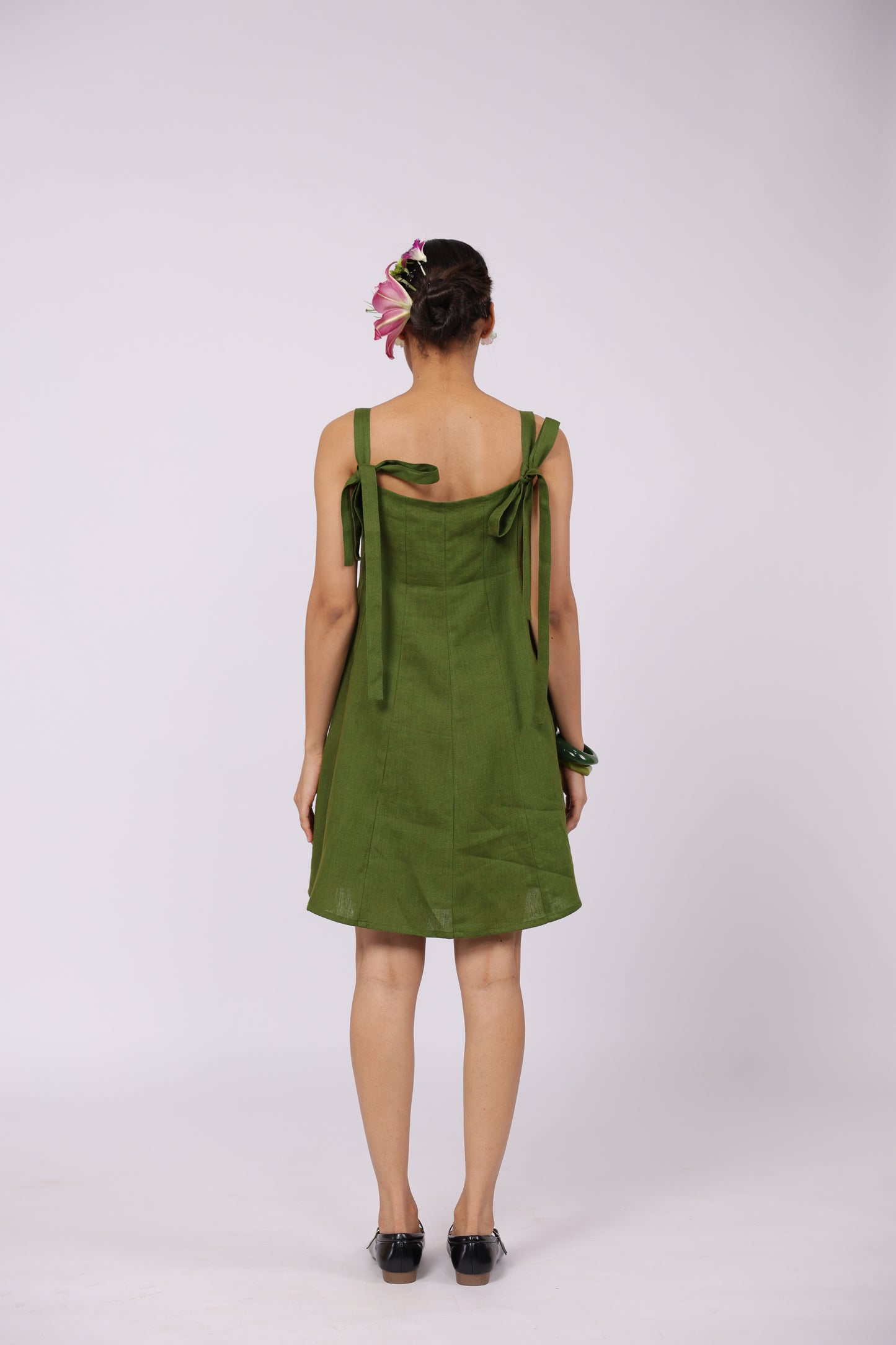 Ida Linen Dress Green