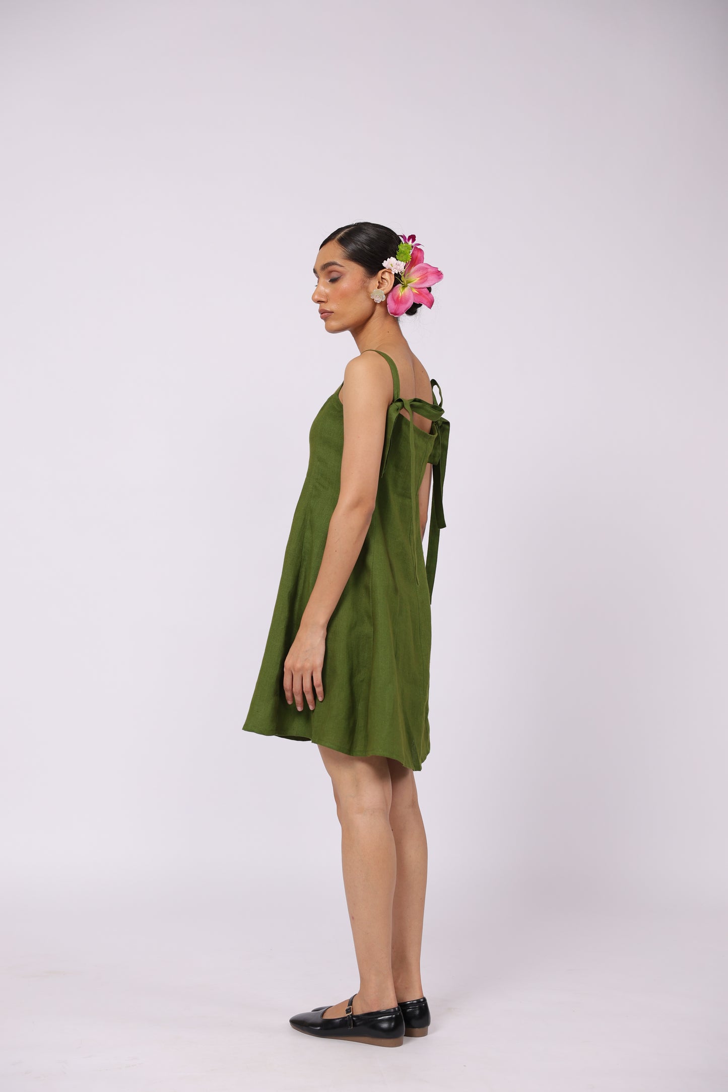 Ida Linen Dress Green