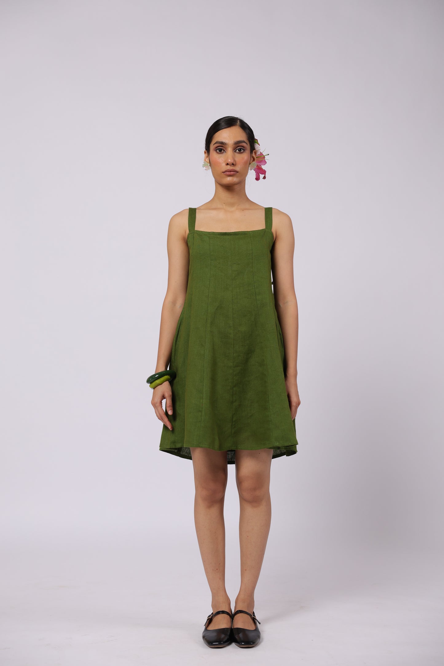 Ida Linen Dress Green