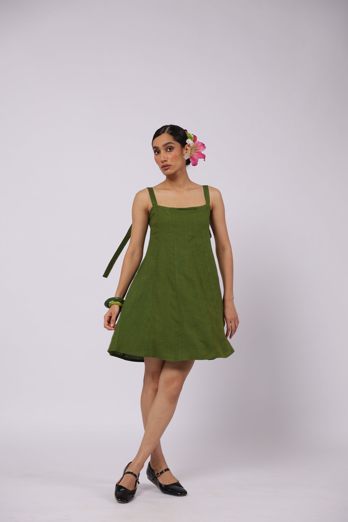 Ida Linen Dress Green