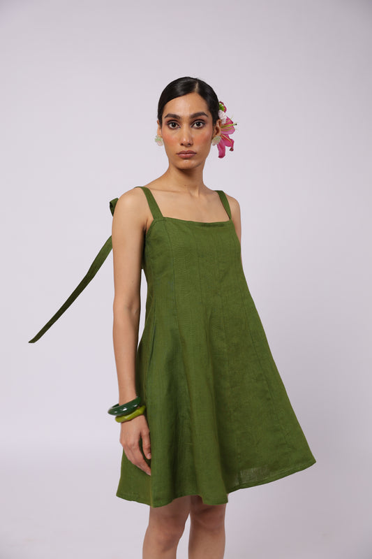 Ida Linen Dress Green