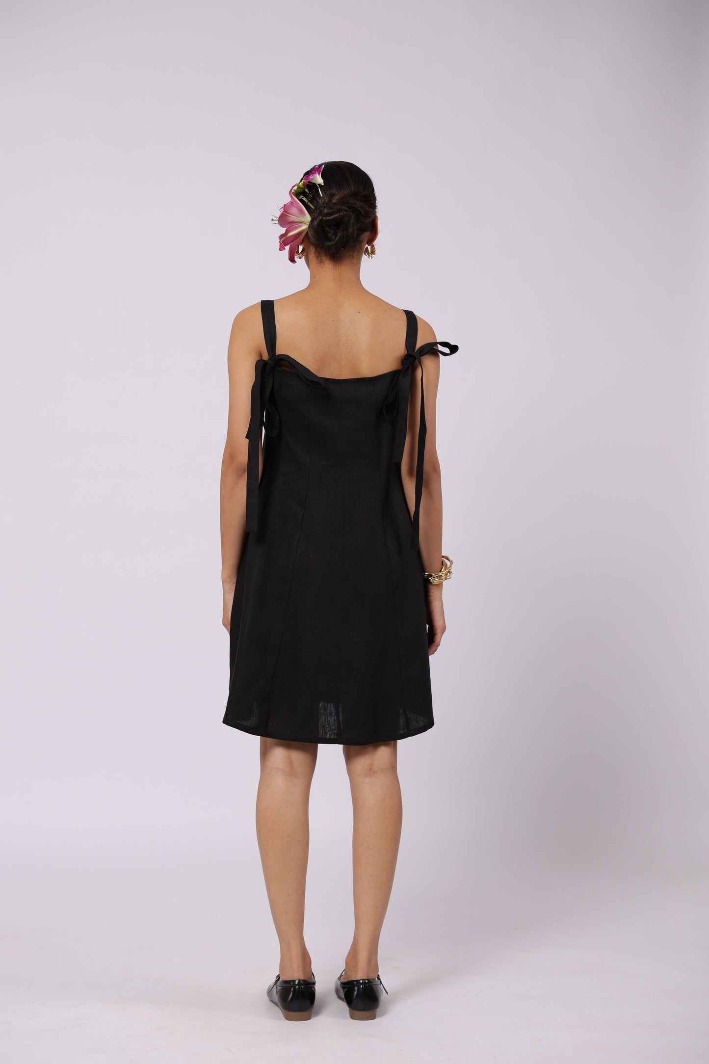 Ida Linen Dress Black
