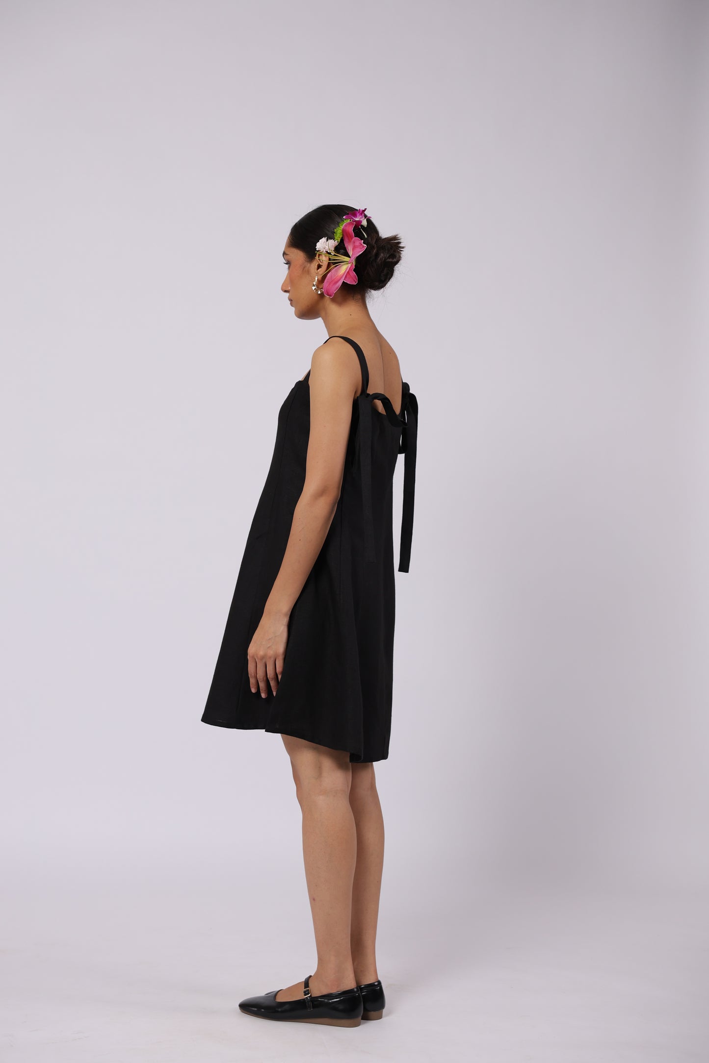 Ida Linen Dress Black