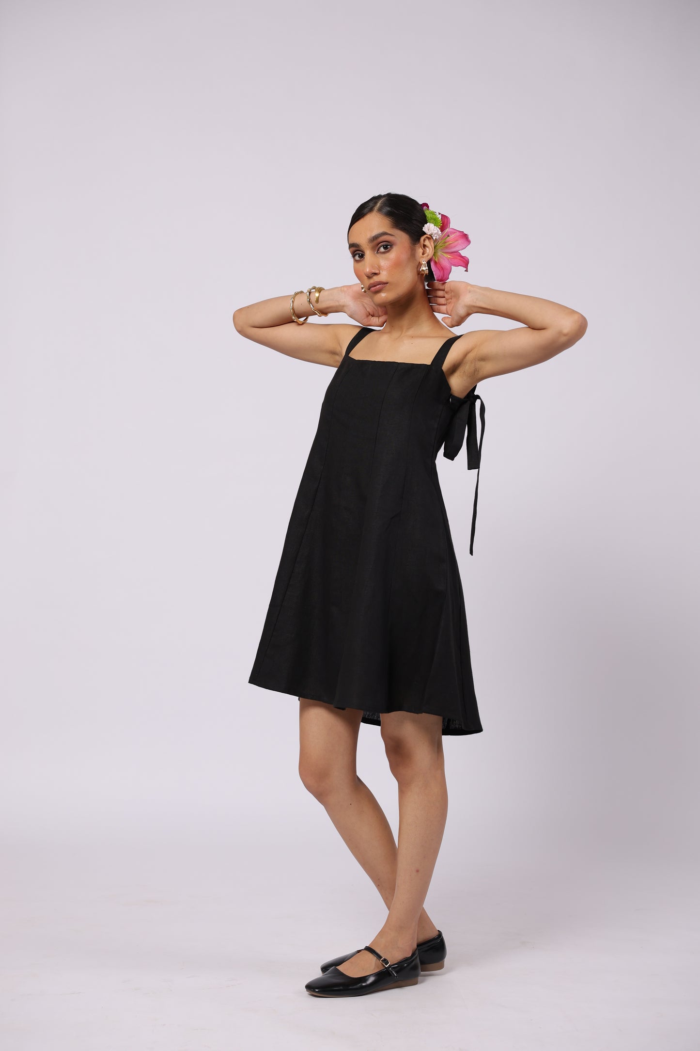 Ida Linen Dress Black