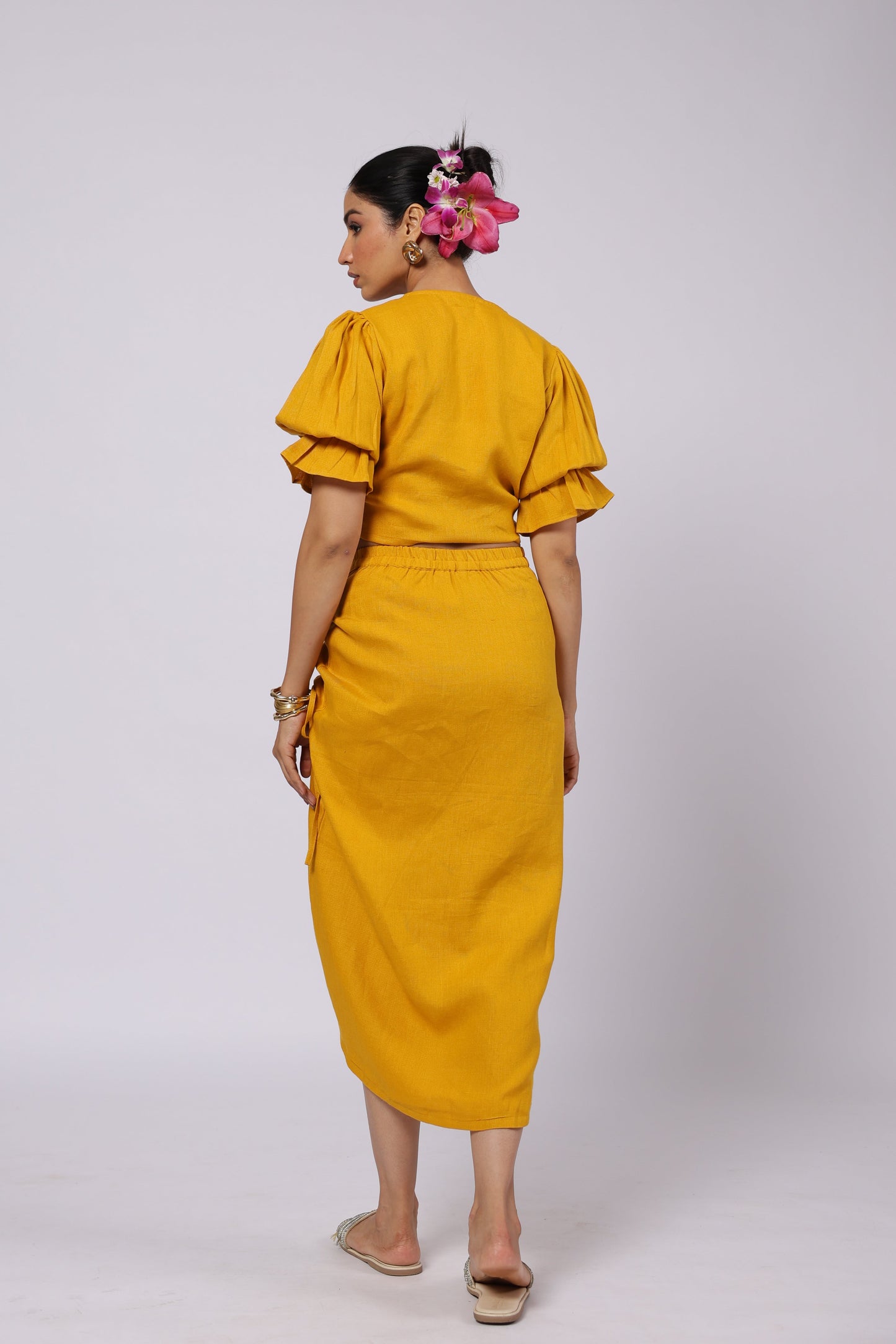 Gaia Linen Skirt Mustard