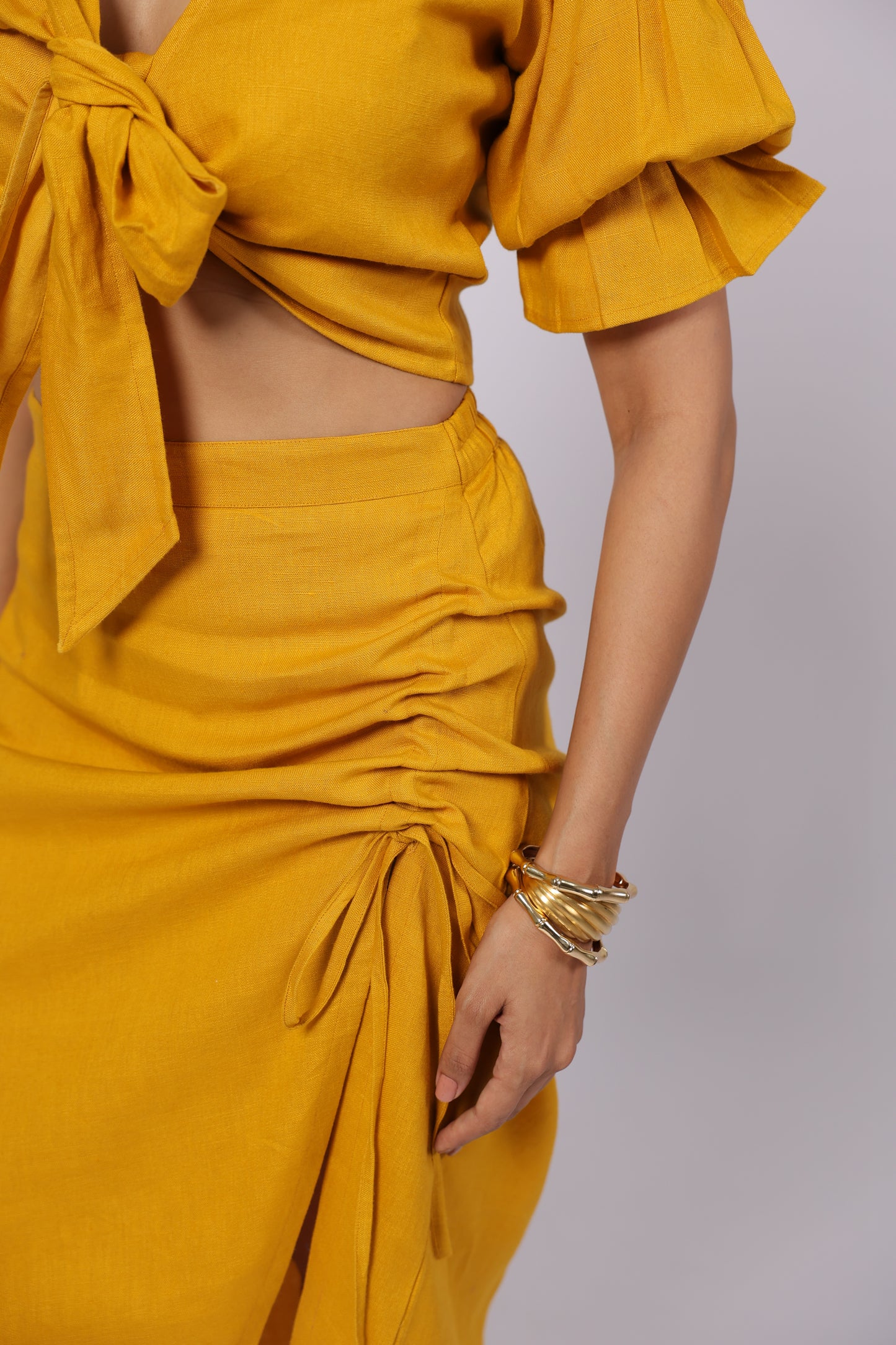 Gaia Linen Skirt Mustard