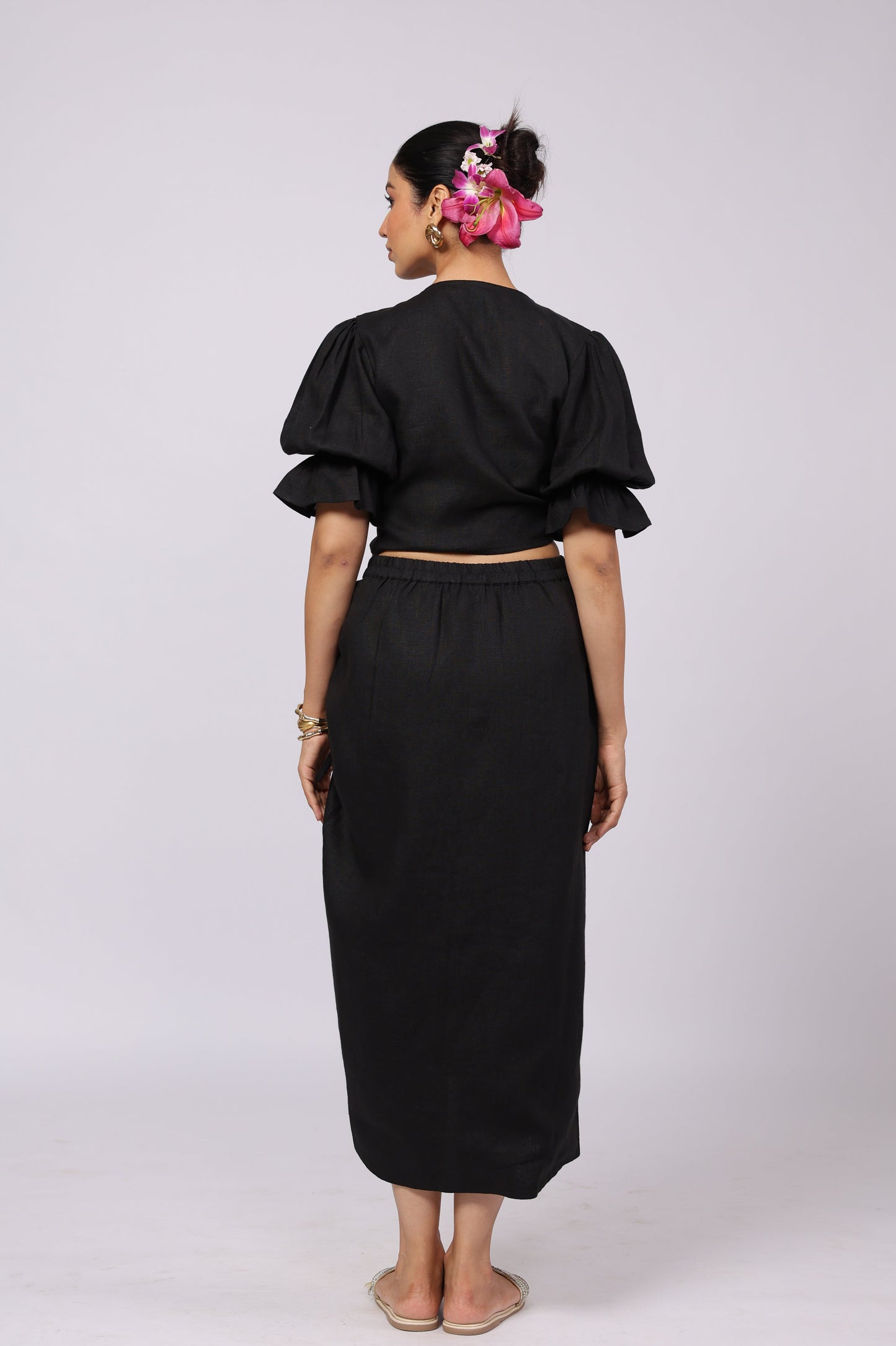 Gaia Linen Skirt Black