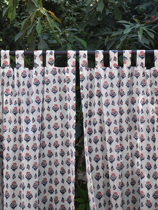 Blue Open Kalika Mulmul Curtain