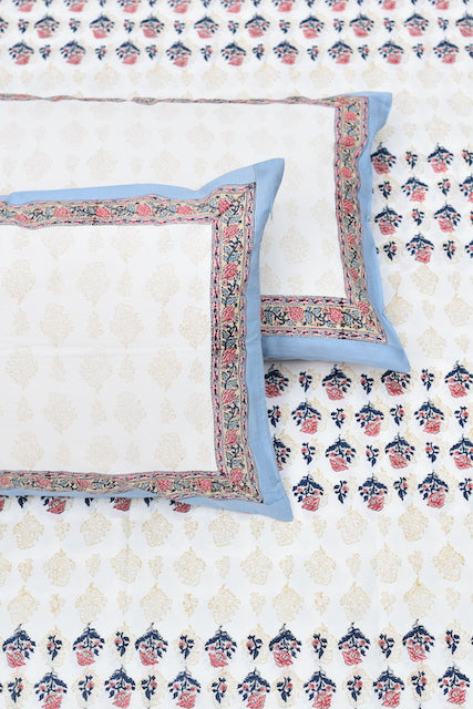 Kalika Blue Cotton Bedsheet