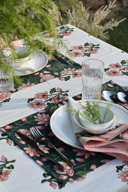 Green Padma Cotton Canvas Placemats