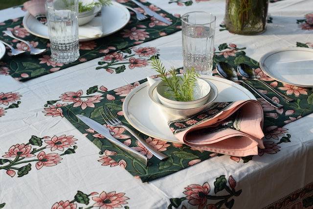 Green Padma Cotton Canvas Placemats