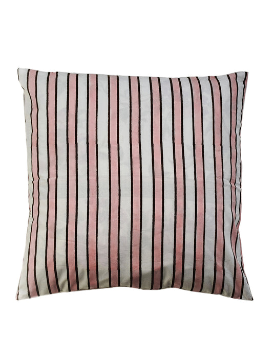 Pink Stripes Cotton Cushion Cover
